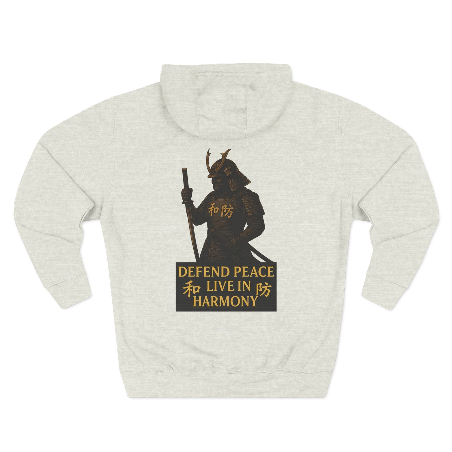 Samurai hoodie- Stay Sober, Defend Peace | Cozy Sweatshirt for Wellness, Gratitude Gifts, Motivation, Mindfulness