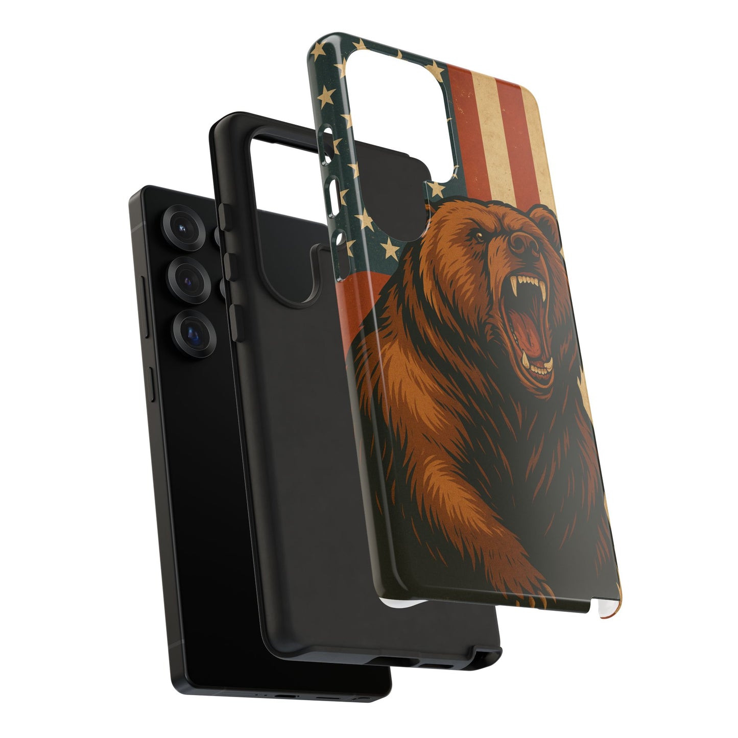 Tough Cases - Patriotic Bear Phone Case, Custom Phone Cover, Strong Protective Case, USA Flag Design, Gift for Outdoors Lovers