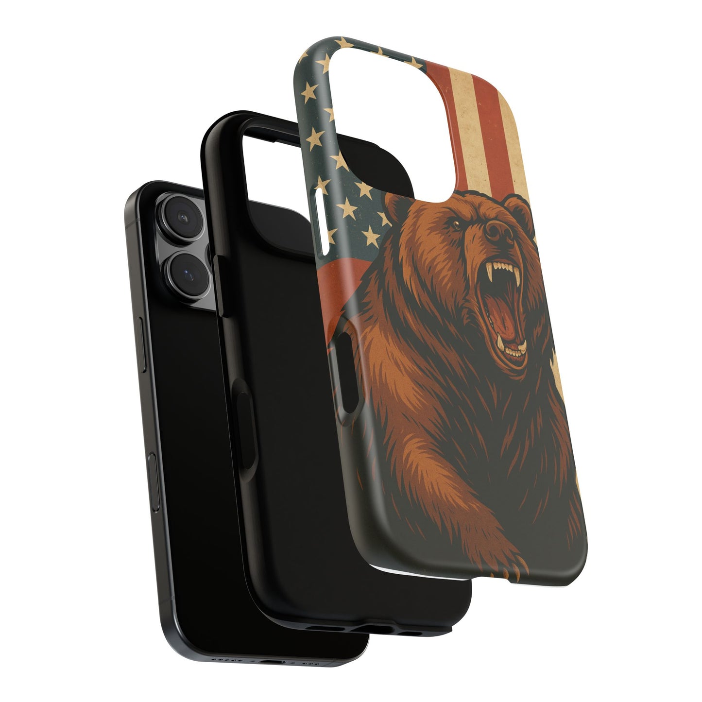 Tough Cases - Patriotic Bear Phone Case, Custom Phone Cover, Strong Protective Case, USA Flag Design, Gift for Outdoors Lovers