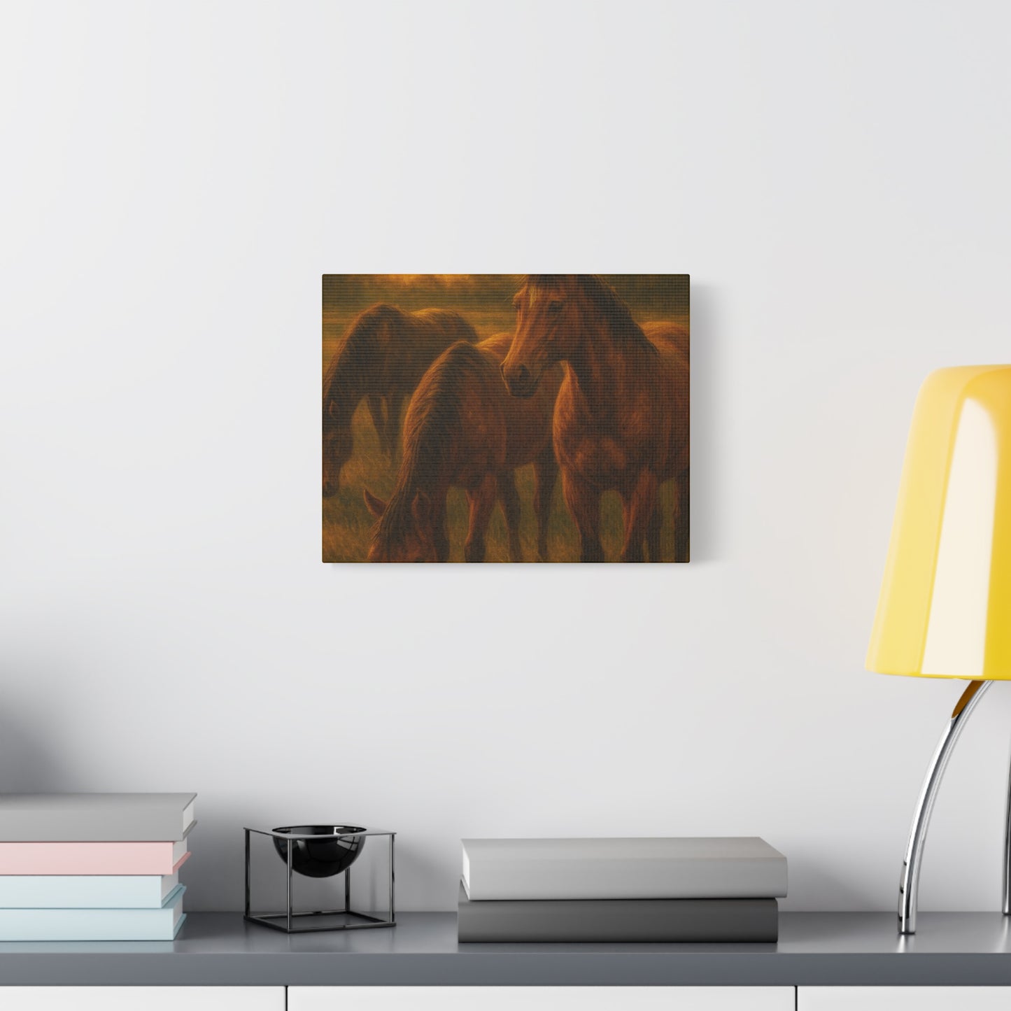 Rustic Horse Artwork Canvas, Equine Home Decor, Horse Lover Gift, Farmhouse Wall Art, Equestrian Decor, Nature Inspired