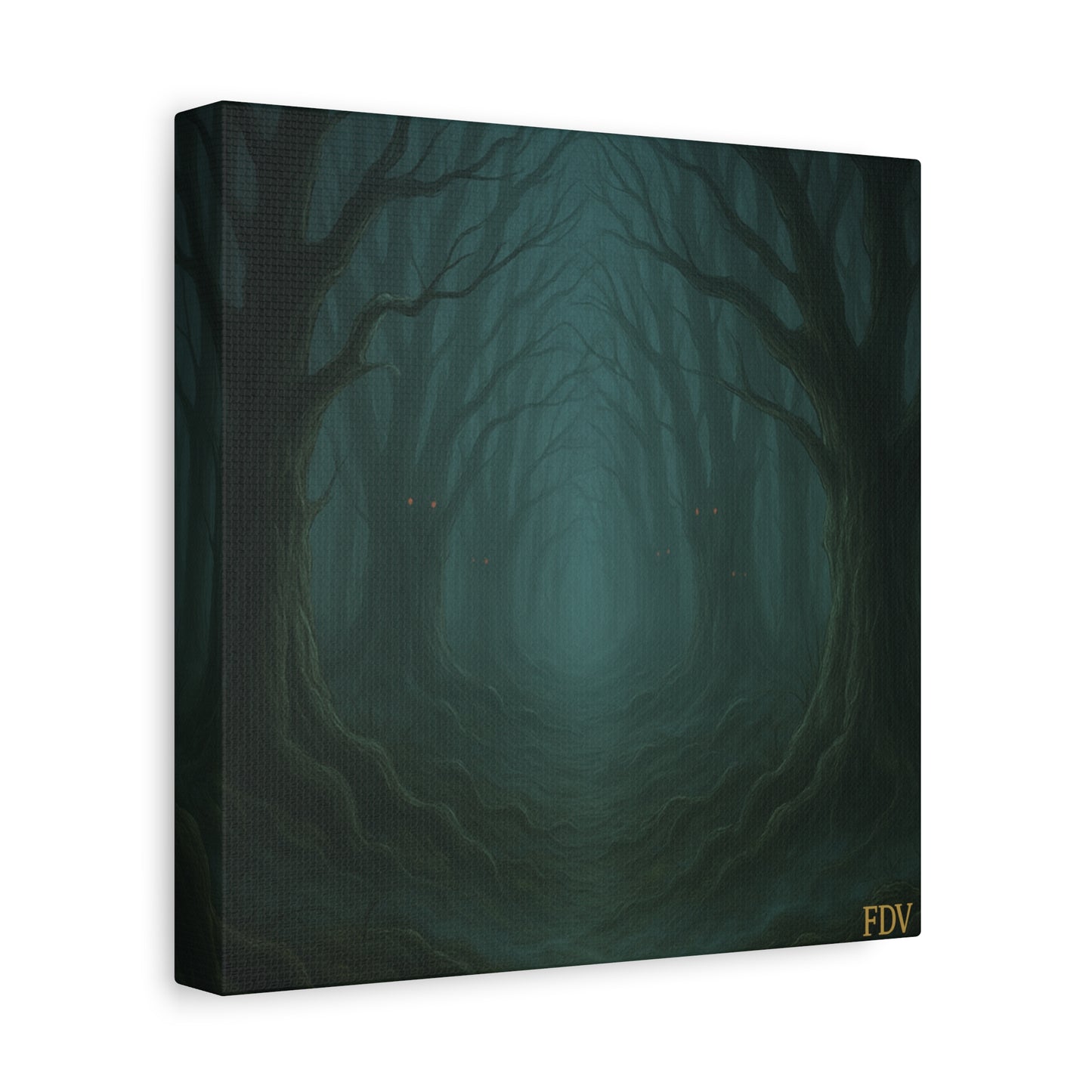 Eerie Forest Canvas Art, Spooky Home Decor, Dark Wall Hanging, Halloween Wall Art, Unique Gift for Nature Lovers, Gothic Decor