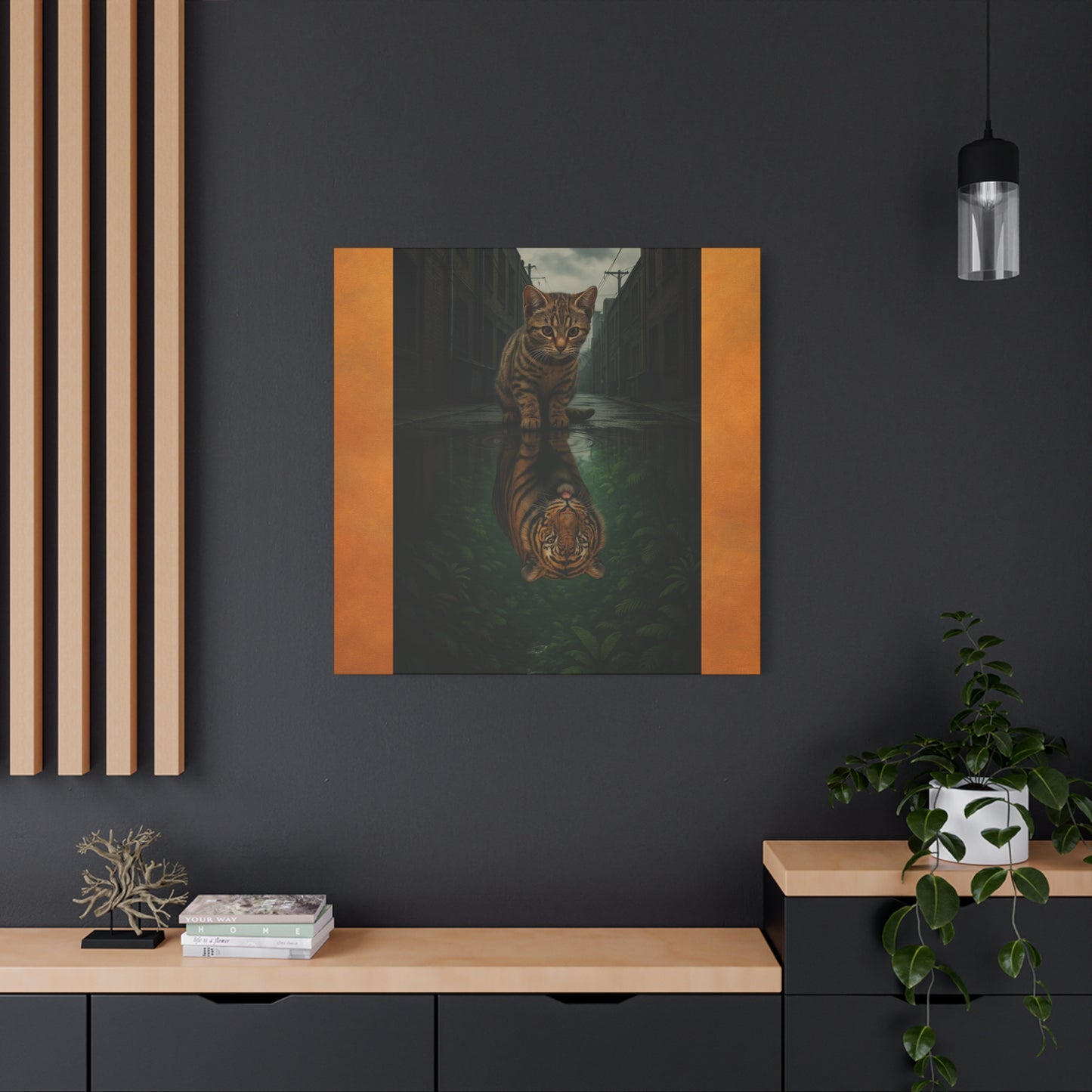 Whimsical Cat Canvas Art Print, Adorable Home Decor, Gift for Cat Lovers, Animal Wall Art, Unique Gift for Birthdays