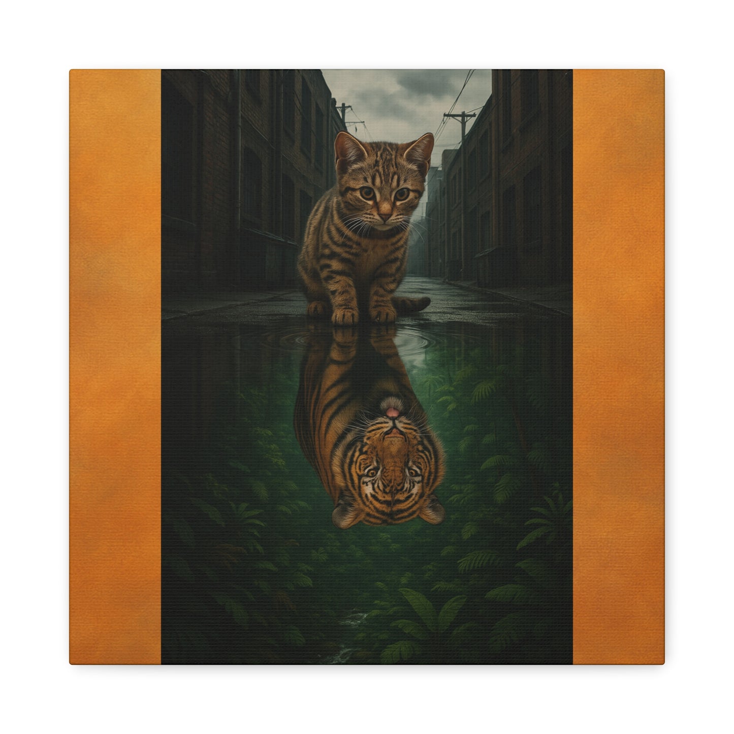 Whimsical Cat Canvas Art Print, Adorable Home Decor, Gift for Cat Lovers, Animal Wall Art, Unique Gift for Birthdays