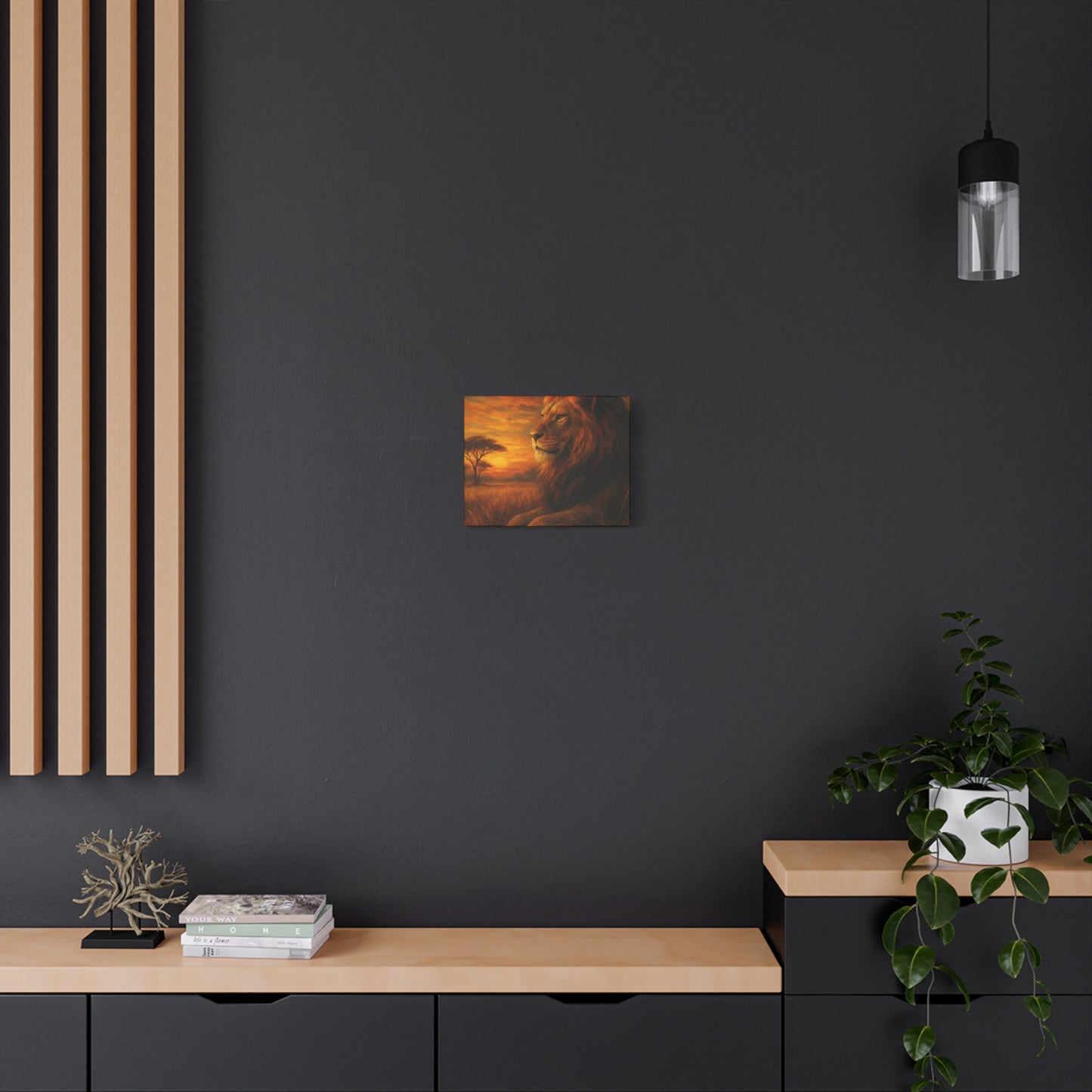 King of the Savanna - Lion Sunset Canvas