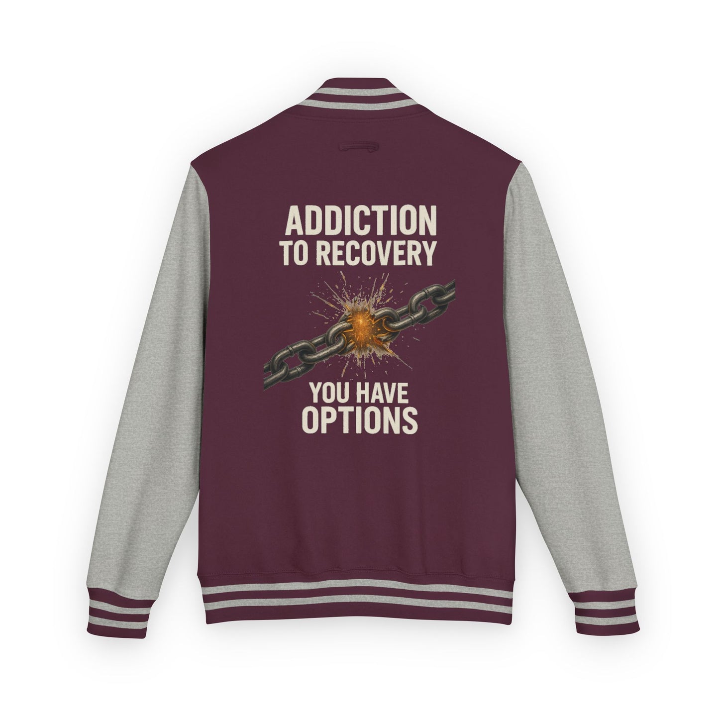 Unisex Heavyweight Letterman Jacket - Vintage Style, Perfect Gift for Recovery and Motivation, Casual Wear, Sports Jacket, College Style