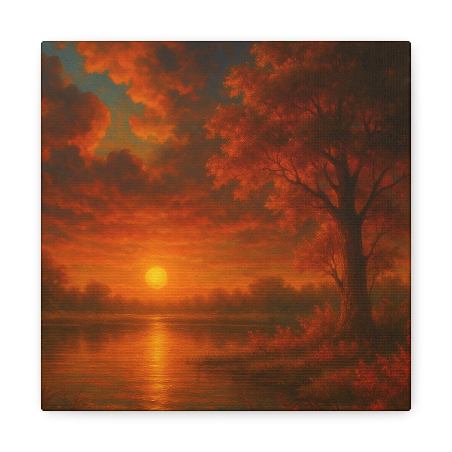 Serene Sunset Canvas Wall Art, Nature Decor, Home Aesthetic, Gift for Art Lovers, Inspiring Wall Hanging, Living Room Decoration