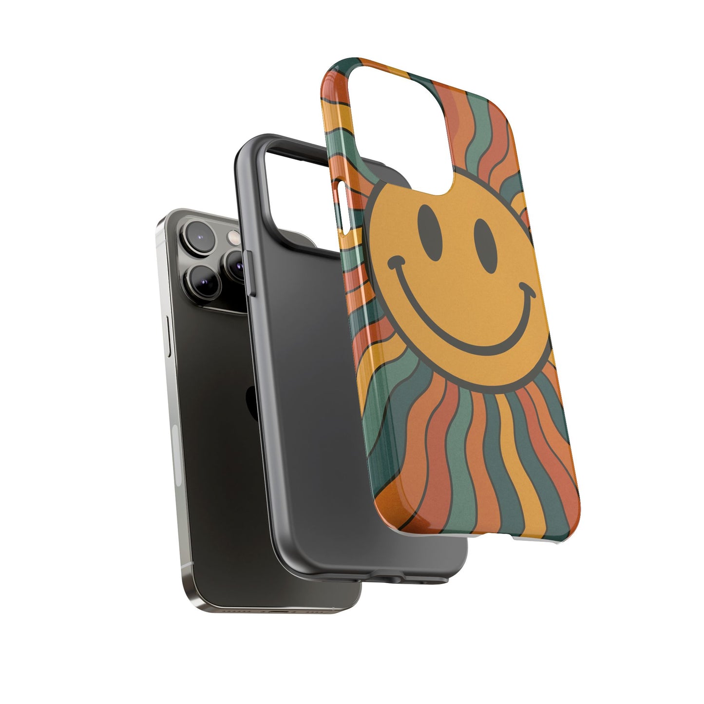 Colorful Smiley Phone Case, Retro Vibe Phone Cover, Cute Gift for Kids and Adults, Fun Protector for Everyday Use, Eco-Friendly Merchandise