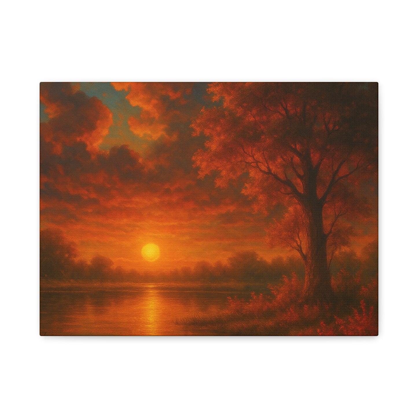 Serene Sunset Canvas Wall Art, Nature Decor, Home Aesthetic, Gift for Art Lovers, Inspiring Wall Hanging, Living Room Decoration