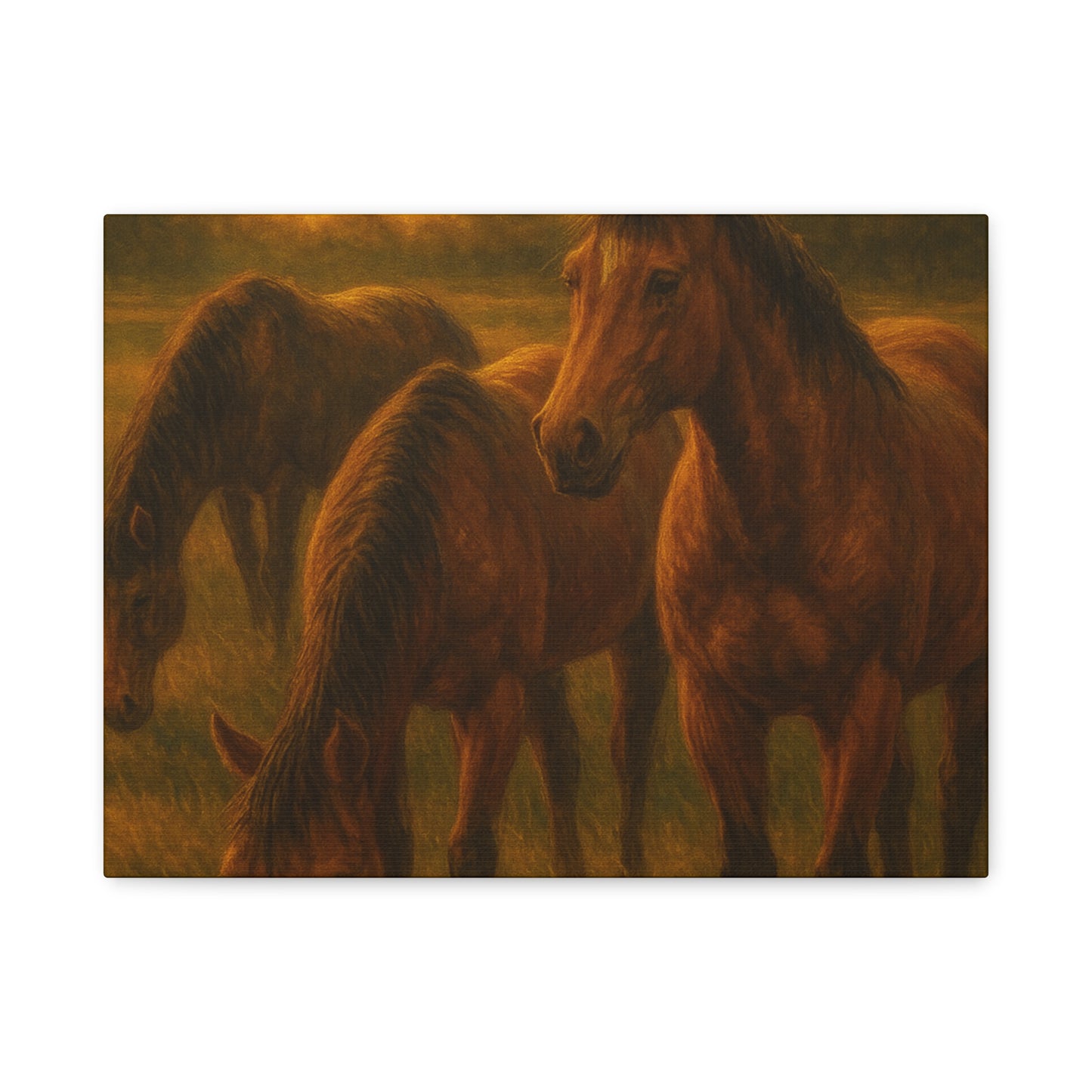 Rustic Horse Artwork Canvas, Equine Home Decor, Horse Lover Gift, Farmhouse Wall Art, Equestrian Decor, Nature Inspired