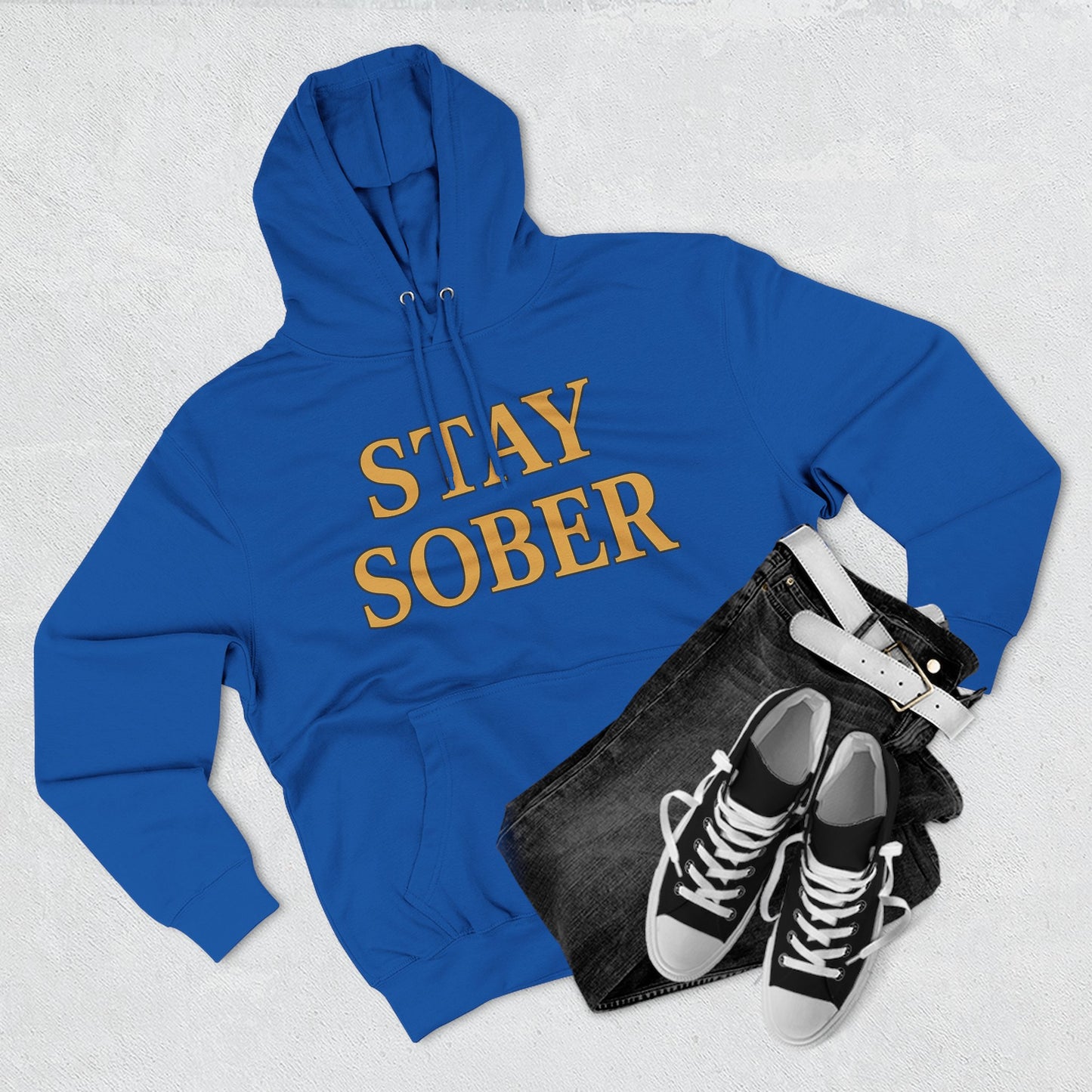 Stay Sober x Faith Hoodie – Gold & Black Christian Recovery Design
