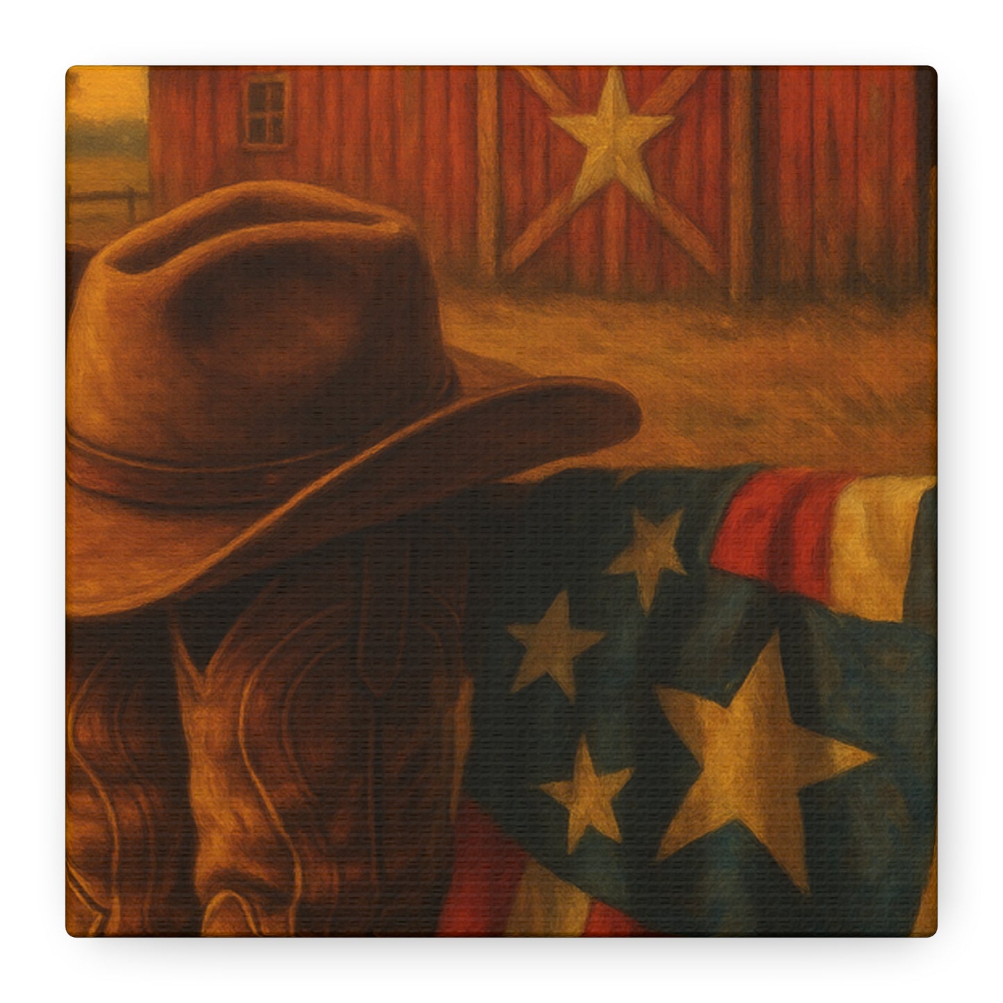 Rustic Canvas Art Print, Western Decor, Cowboy Hat and Boots, Americana Wall Art, Perfect Gift for Country Lovers