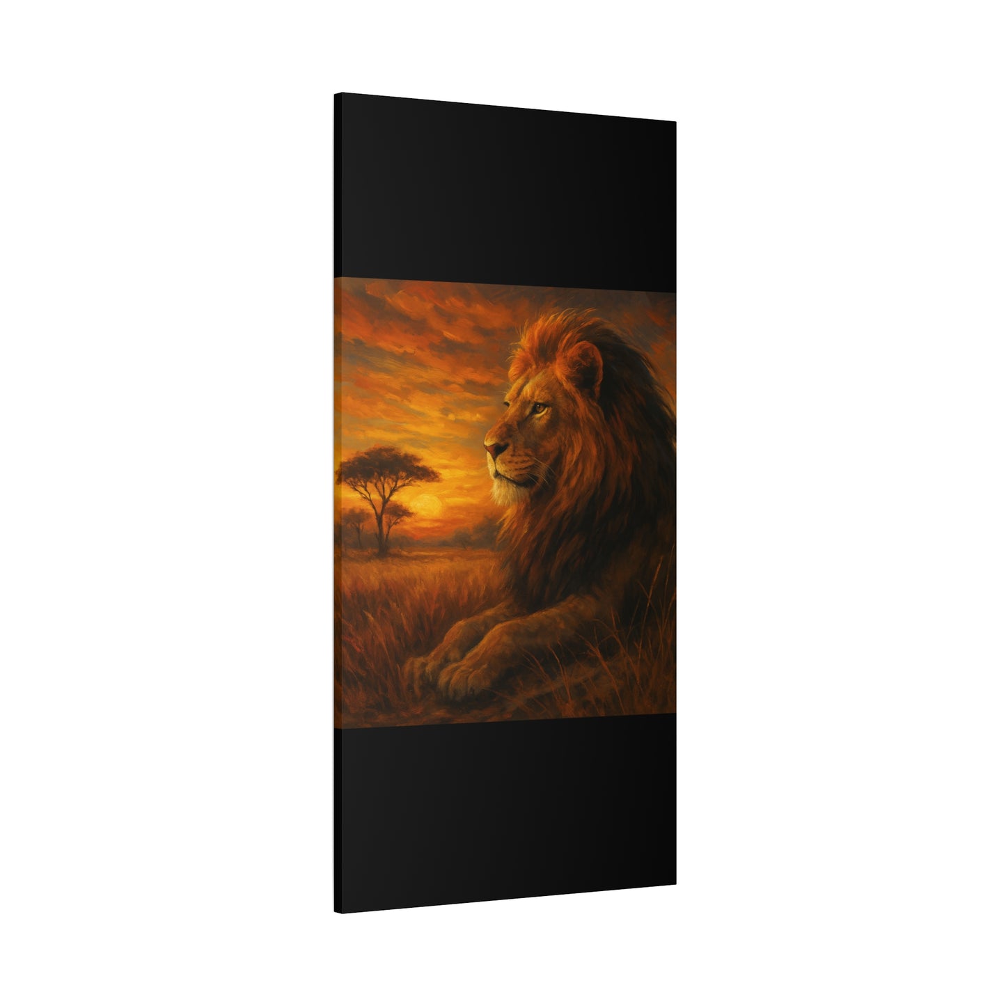 King of the Savanna - Lion Sunset Canvas