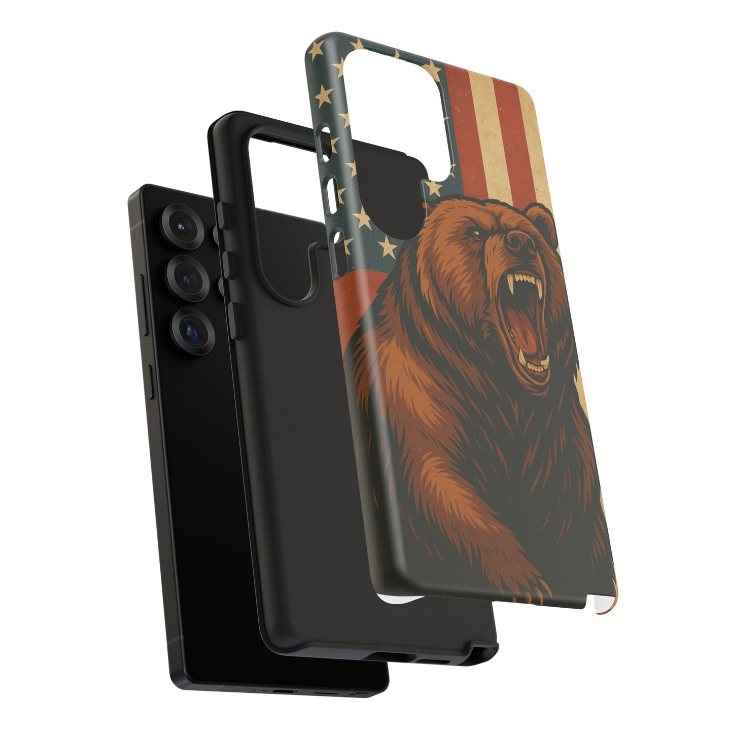 Tough Cases - Patriotic Bear Phone Case, Custom Phone Cover, Strong Protective Case, USA Flag Design, Gift for Outdoors Lovers