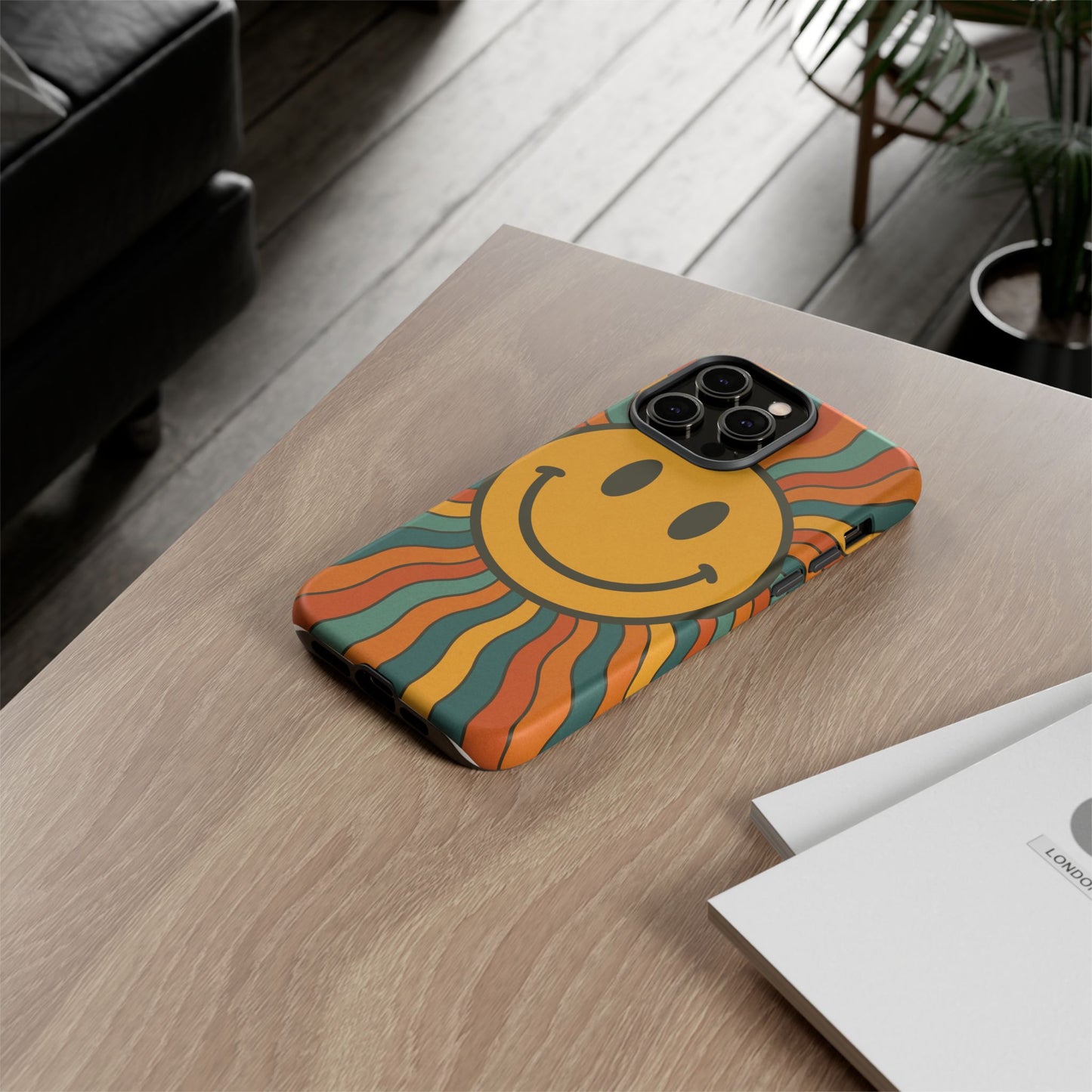 Colorful Smiley Phone Case, Retro Vibe Phone Cover, Cute Gift for Kids and Adults, Fun Protector for Everyday Use, Eco-Friendly Merchandise