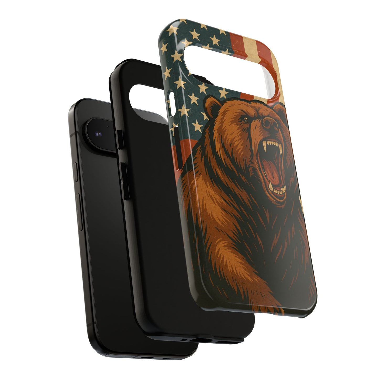 Tough Cases - Patriotic Bear Phone Case, Custom Phone Cover, Strong Protective Case, USA Flag Design, Gift for Outdoors Lovers