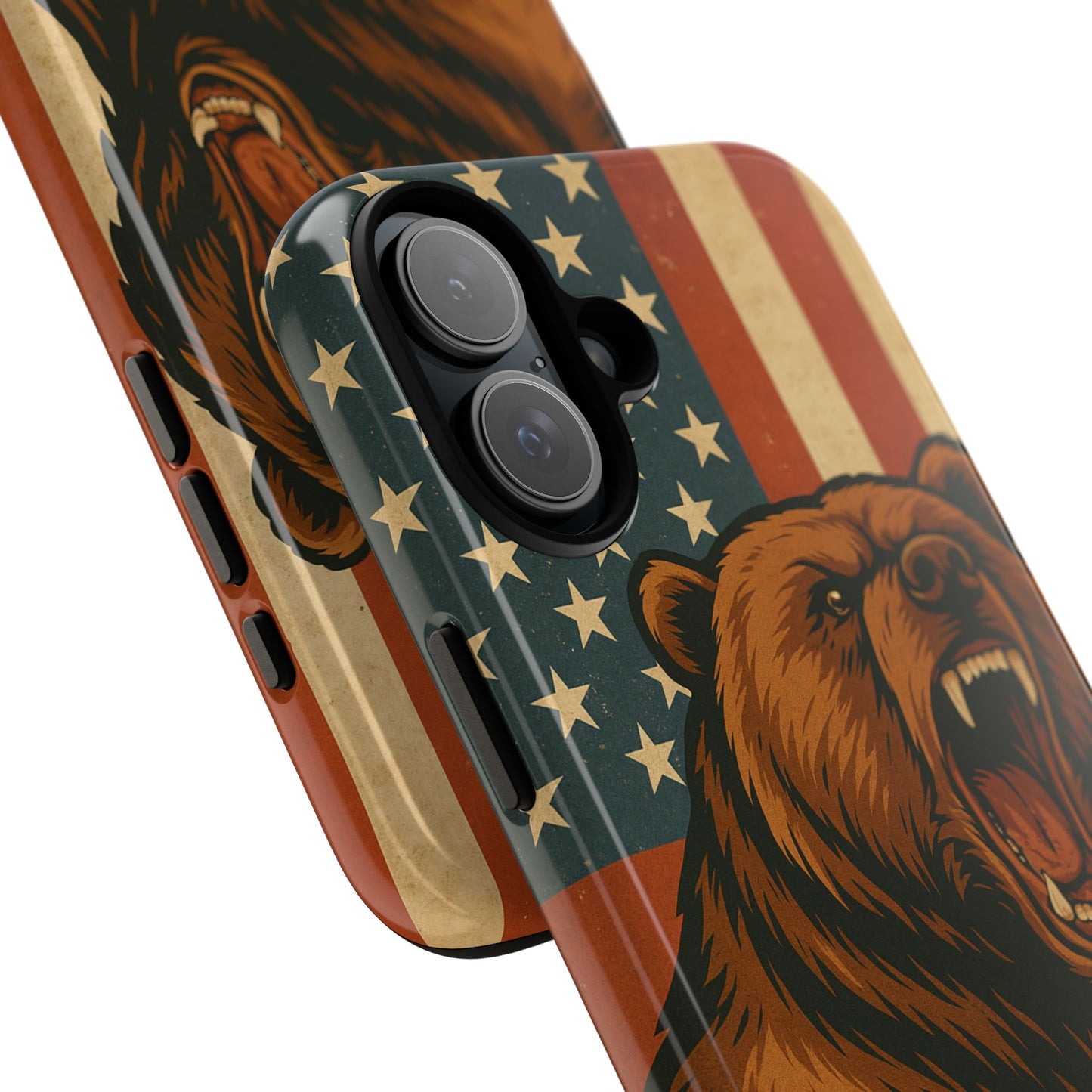 Tough Cases - Patriotic Bear Phone Case, Custom Phone Cover, Strong Protective Case, USA Flag Design, Gift for Outdoors Lovers