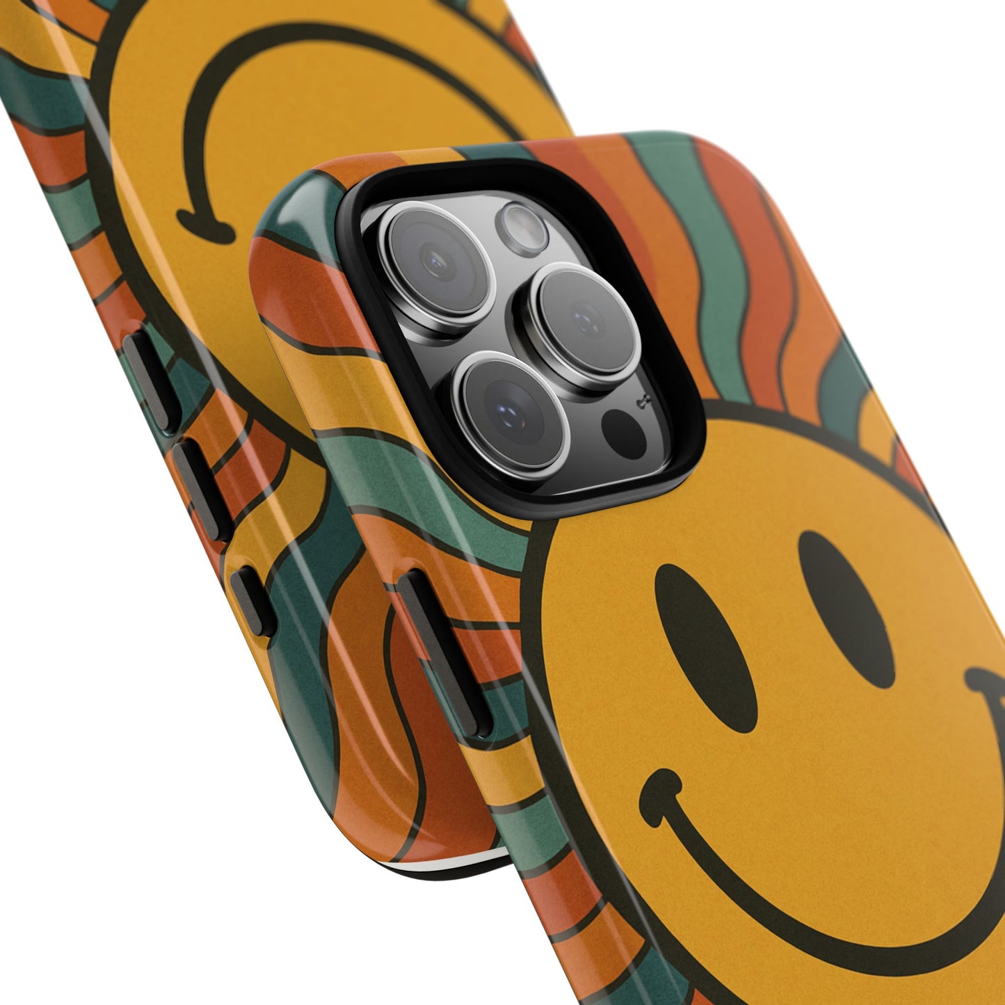 Colorful Smiley Phone Case, Retro Vibe Phone Cover, Cute Gift for Kids and Adults, Fun Protector for Everyday Use, Eco-Friendly Merchandise
