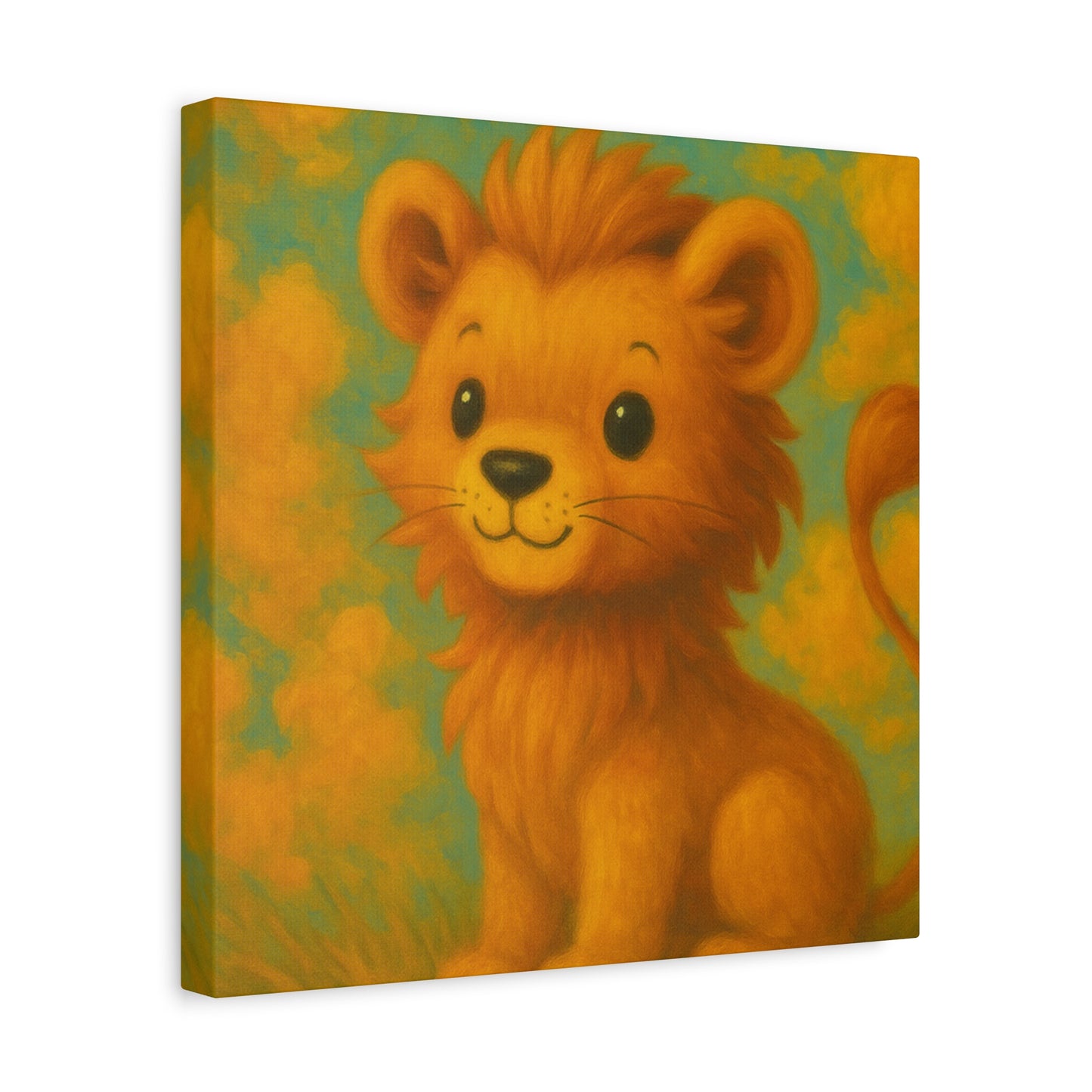 Whimsical Lion Canvas Wall Art, Nursery Decor, Kids Room Decoration, Cute Animal Print, Baby Shower Gift, Playroom Art