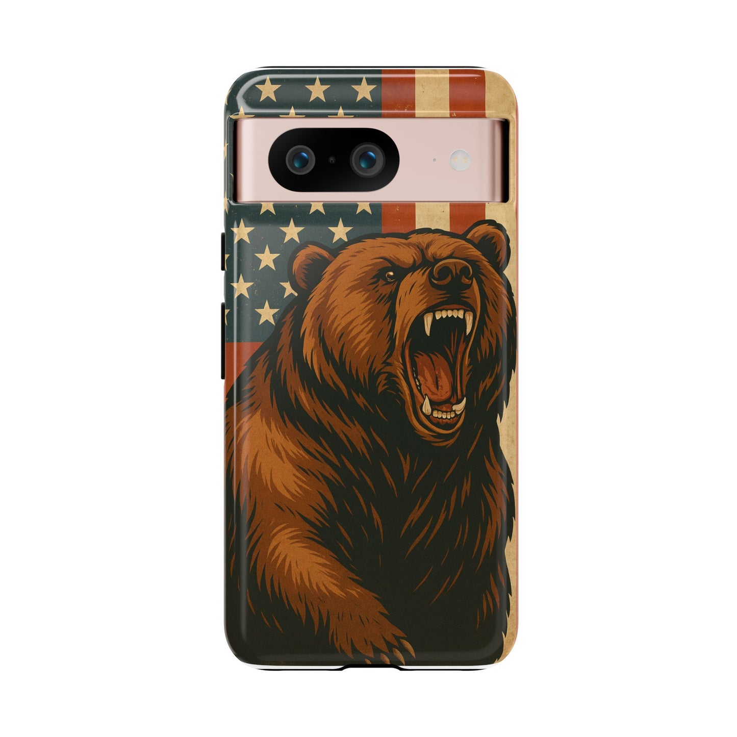 Tough Cases - Patriotic Bear Phone Case, Custom Phone Cover, Strong Protective Case, USA Flag Design, Gift for Outdoors Lovers