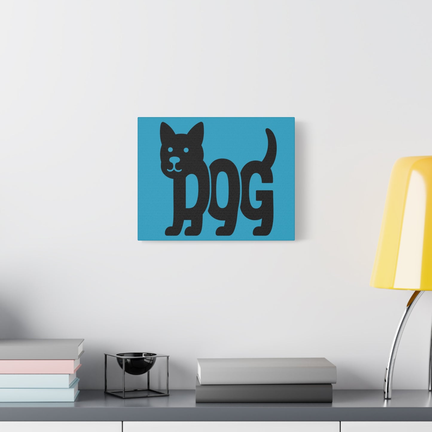 Dog Lover Canvas Art Print, Wall Decor, Home Decoration, Pet-Themed Artwork, Gift for Dog Owners, Blue Dog Art, Animal Lover Gift