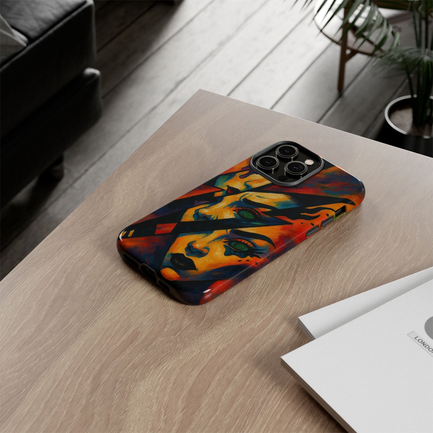 Vibrant Phone Case with Edgy Art, Tough Cases for Trendsetters, Unique Gift for Art Lovers, Colorful Phone Accessory, Protection and Style