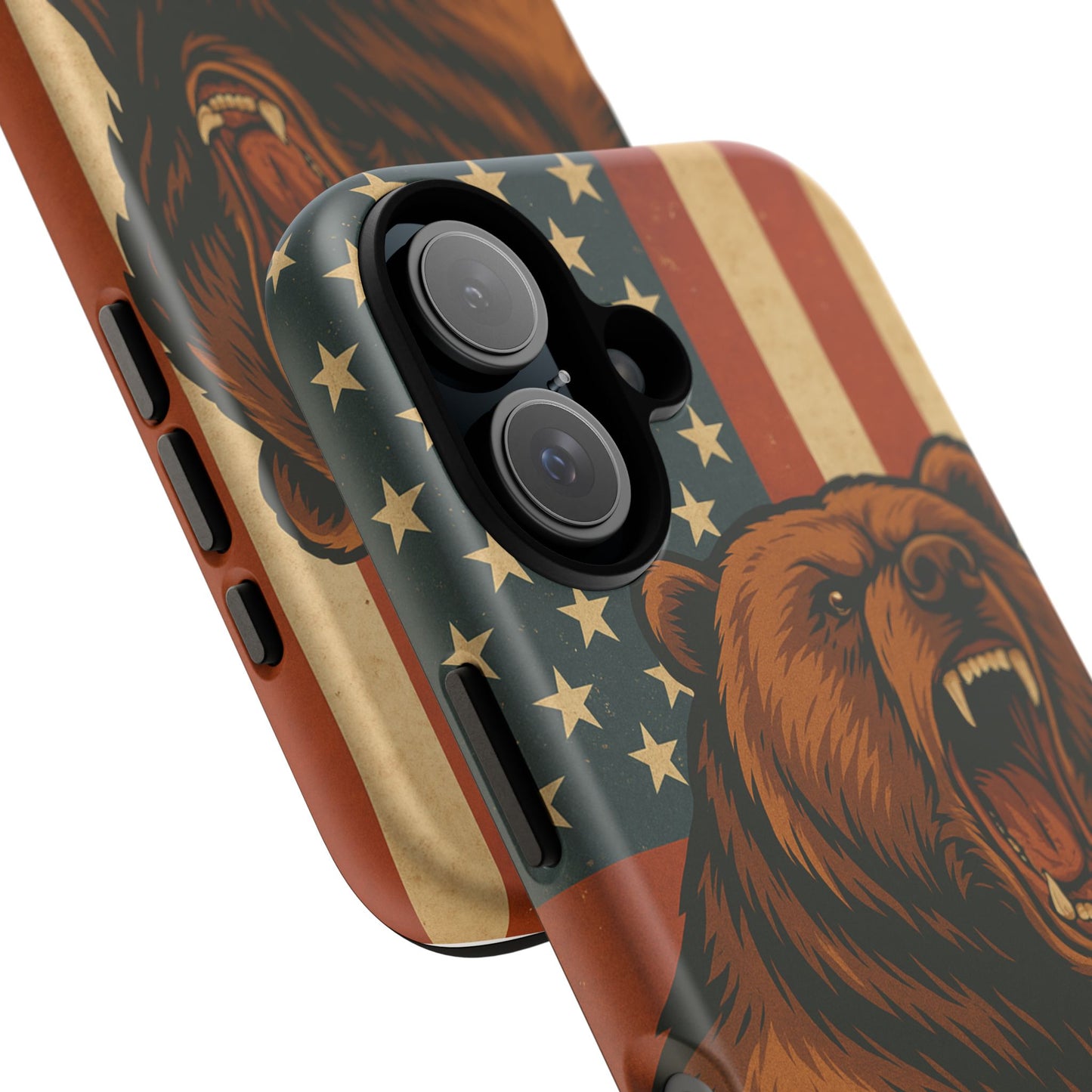 Tough Cases - Patriotic Bear Phone Case, Custom Phone Cover, Strong Protective Case, USA Flag Design, Gift for Outdoors Lovers