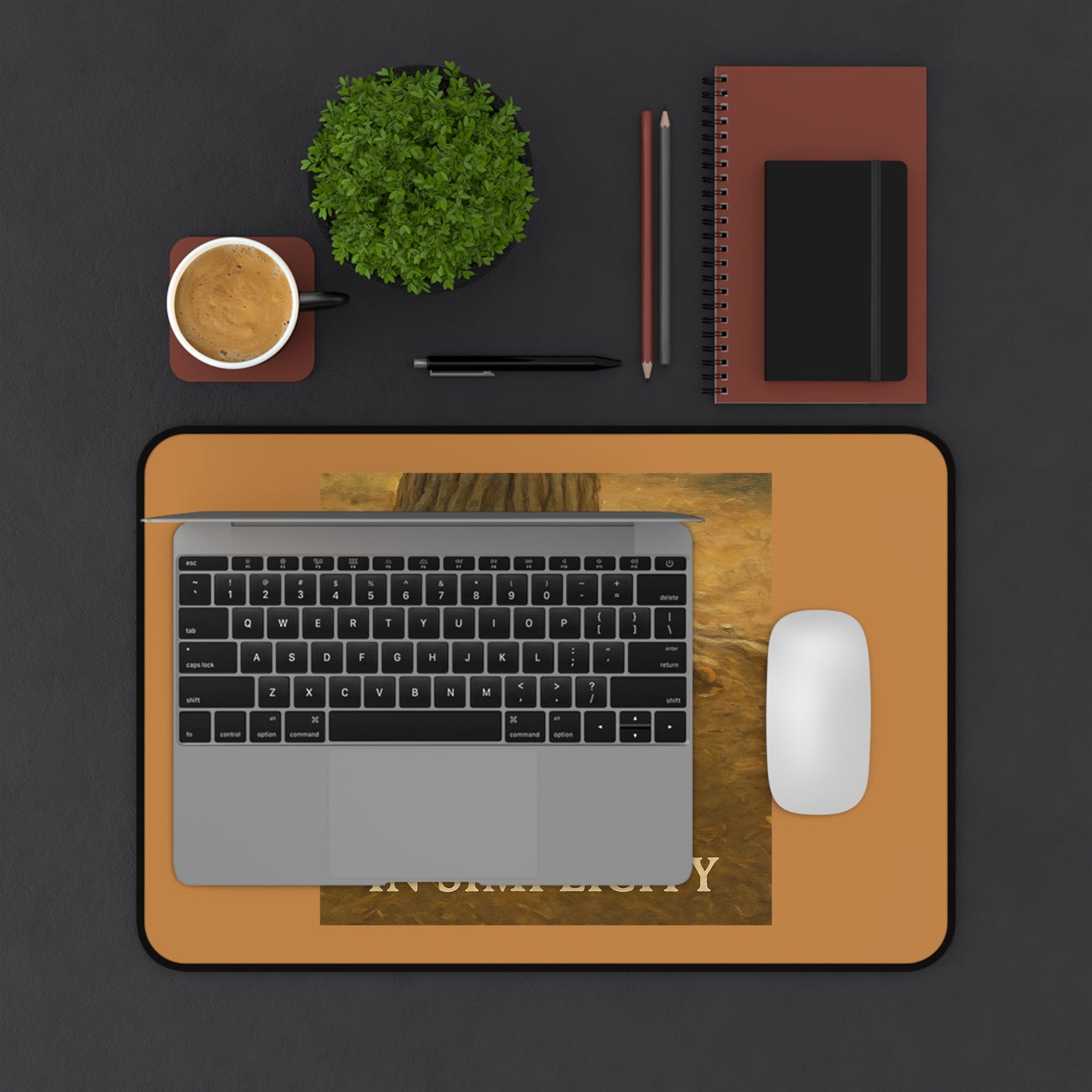 Artistic Desk Mat - Strength in Simplicity, Home Office Decor, Animal Lover Gift, Workspace Accessories, Motivational Desk Decor