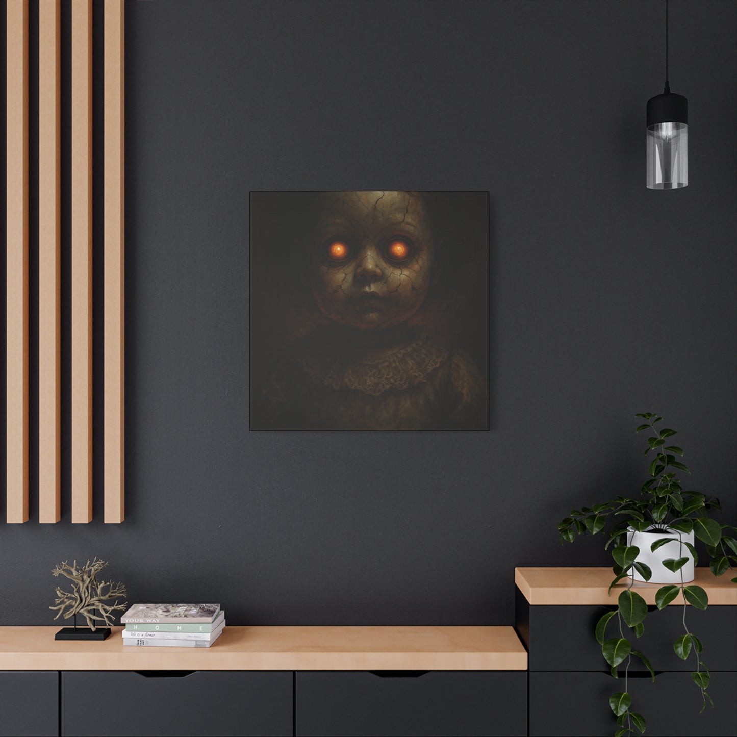 Eerie Artwork Canvas, Horror Decor, Creepy Wall Art, Spooky Gift, Haunted Home Decoration
