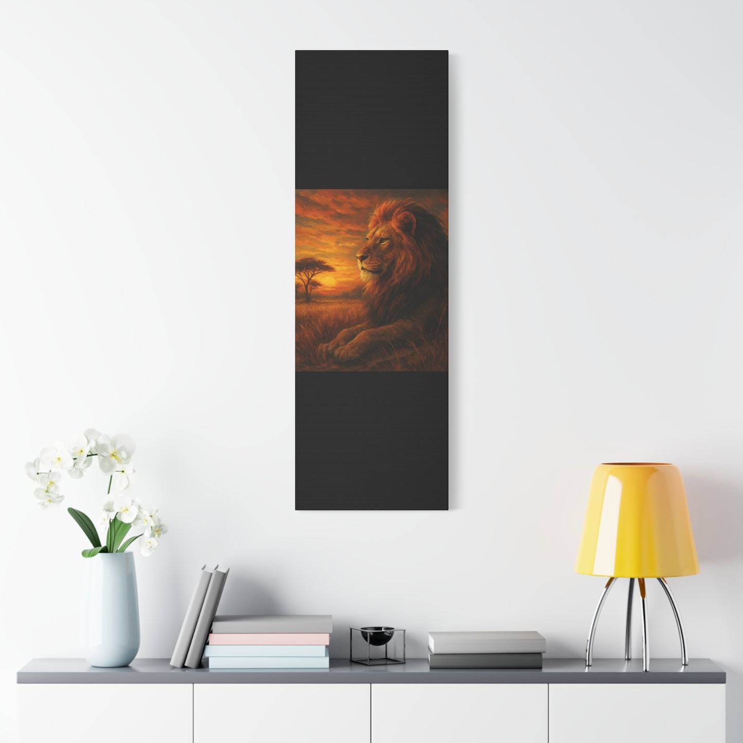 King of the Savanna - Lion Sunset Canvas