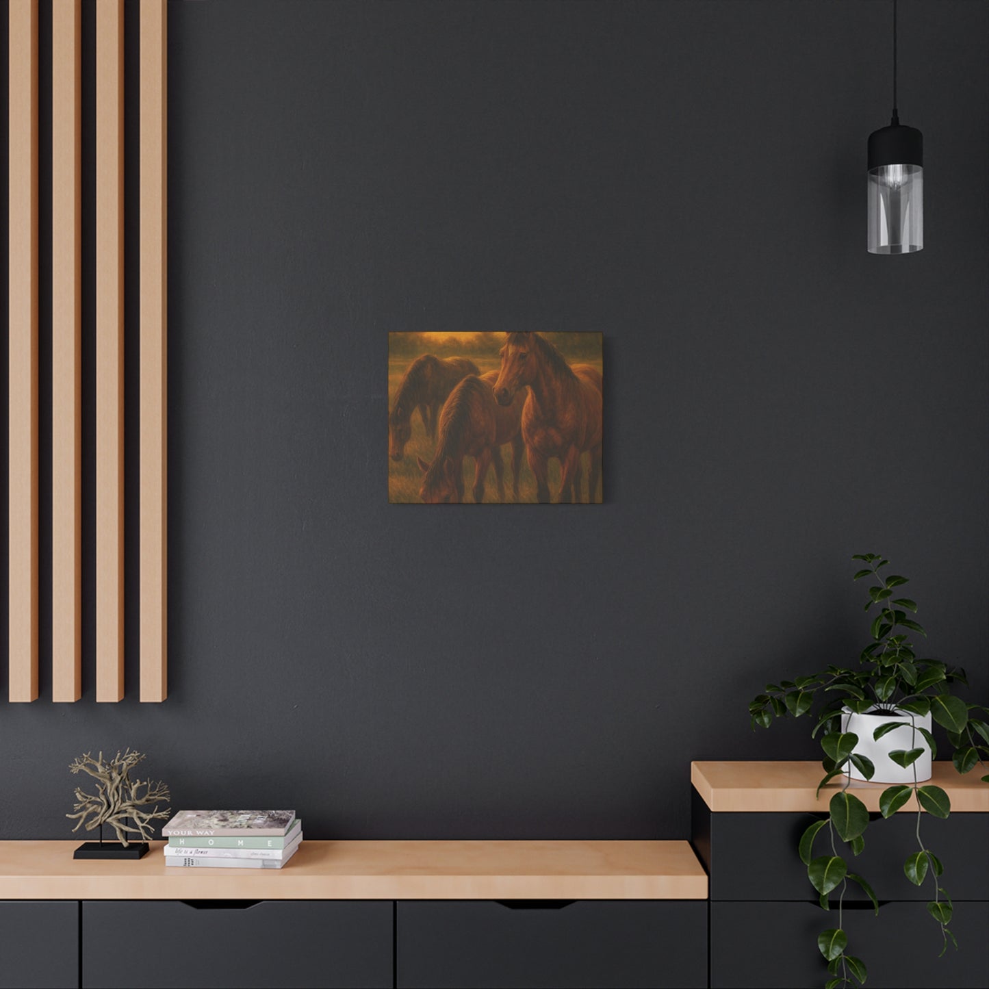 Rustic Horse Artwork Canvas, Equine Home Decor, Horse Lover Gift, Farmhouse Wall Art, Equestrian Decor, Nature Inspired