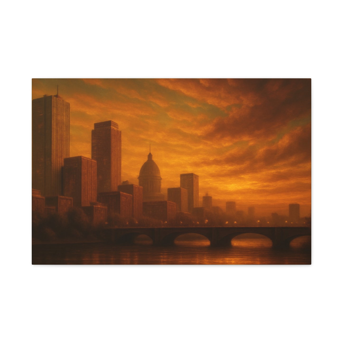 Sunset Cityscape Wall Art, Canvas Print, Home Decor, Urban Landscape, Unique Gift, Modern Art, Interior Design