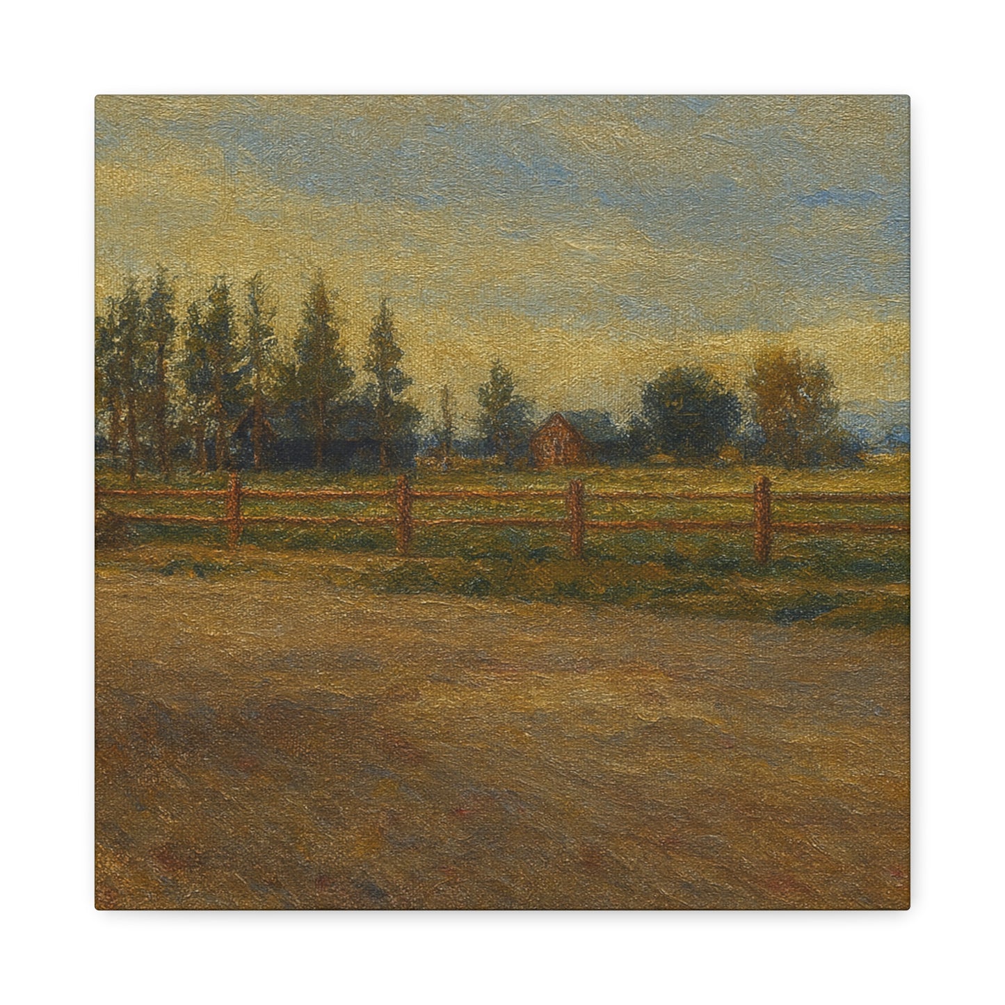 Rustic Landscape Canvas Print, Home Decor, Art for Living Room, Farmhouse Style, Gift for Art Lovers