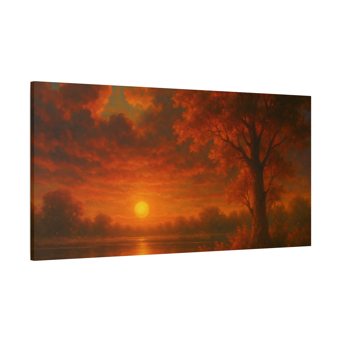 Serene Sunset Canvas Wall Art, Nature Decor, Home Aesthetic, Gift for Art Lovers, Inspiring Wall Hanging, Living Room Decoration
