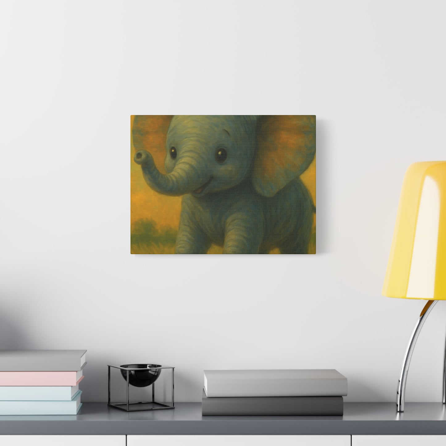 Elephant Canvas Art Print, Cute Nursery Wall Decor, Kids Room Art, Baby Shower Gift, Animal Lover Gift