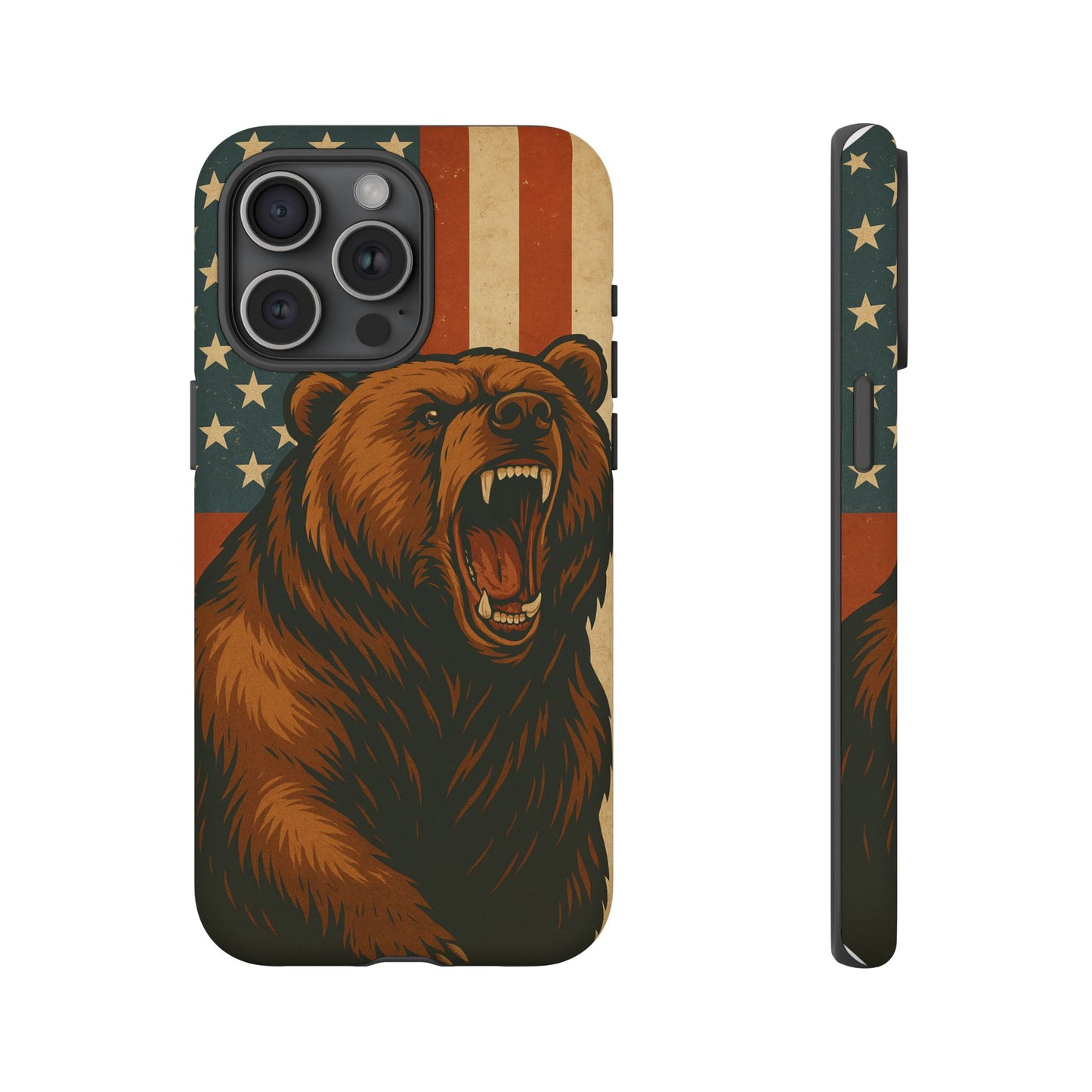Tough Cases - Patriotic Bear Phone Case, Custom Phone Cover, Strong Protective Case, USA Flag Design, Gift for Outdoors Lovers