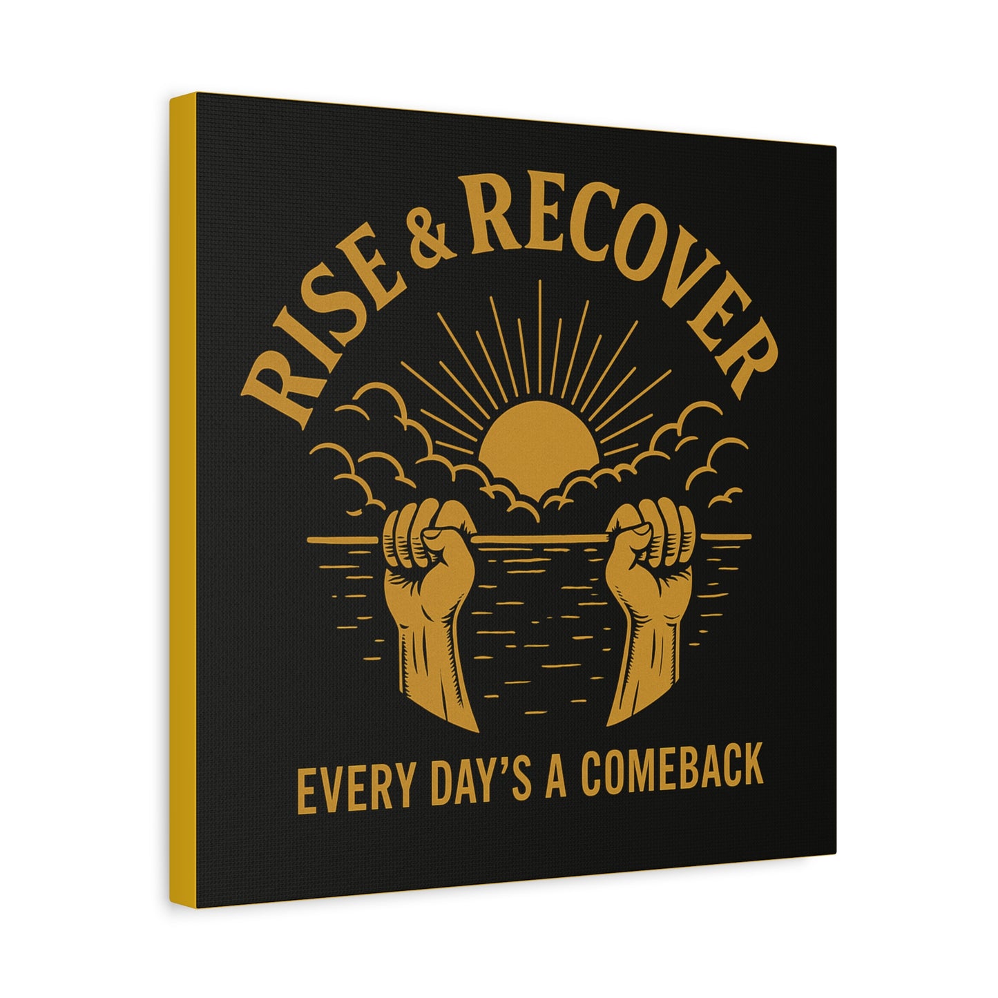 Inspirational Wall Art Canvas, Rise & Recover Motivational Decor, Recovery Art, Unique Gift for Fitness Enthusiasts, Home Decoration