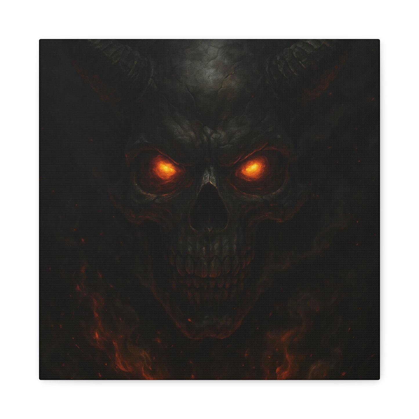 Dark Fantasy Wall Art, Matte Canvas with Fiery Skull Design, Demon Home Decor, Gothic Wall Decor, Unique Gift for Halloween, Edgy [...]