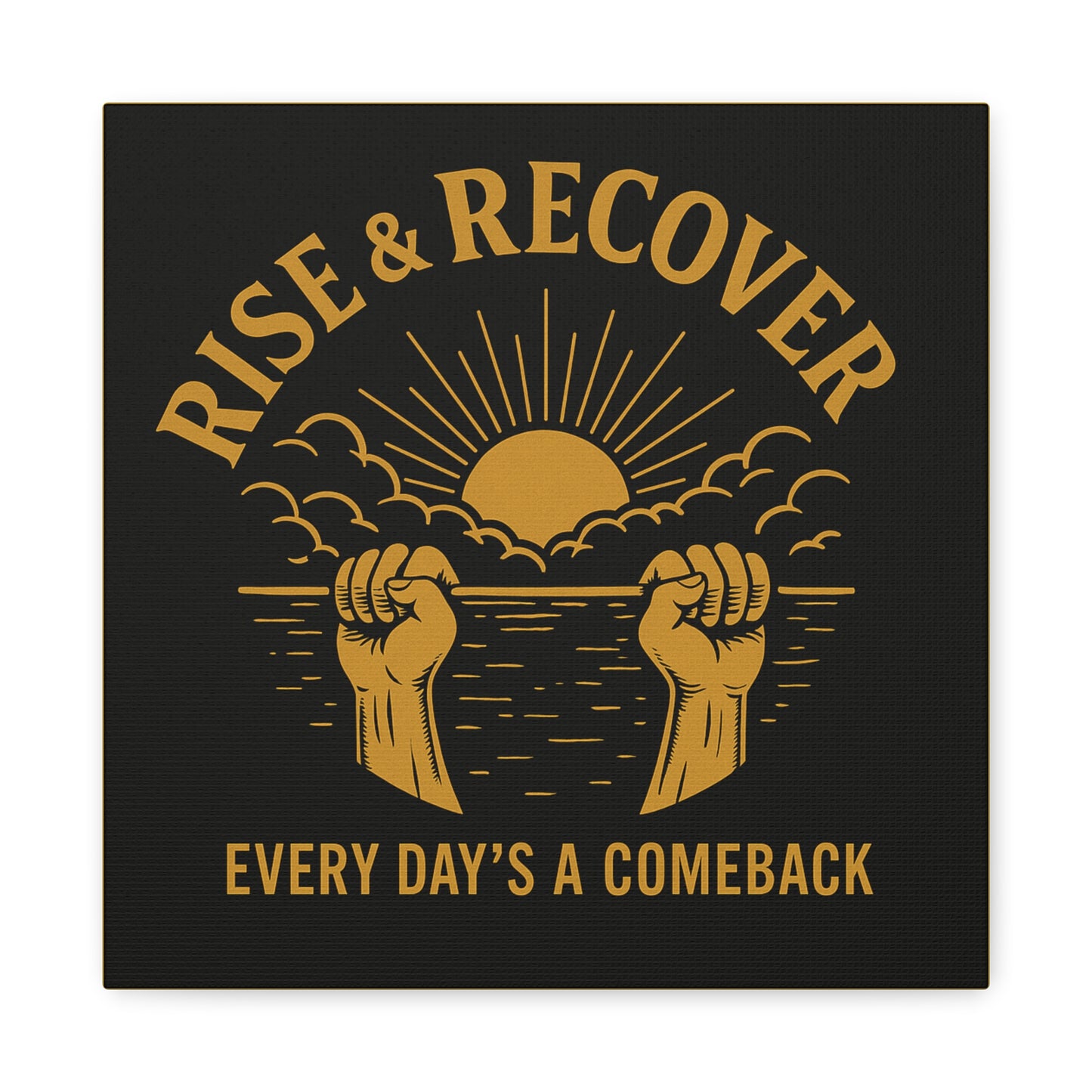 Inspirational Wall Art Canvas, Rise & Recover Motivational Decor, Recovery Art, Unique Gift for Fitness Enthusiasts, Home Decoration
