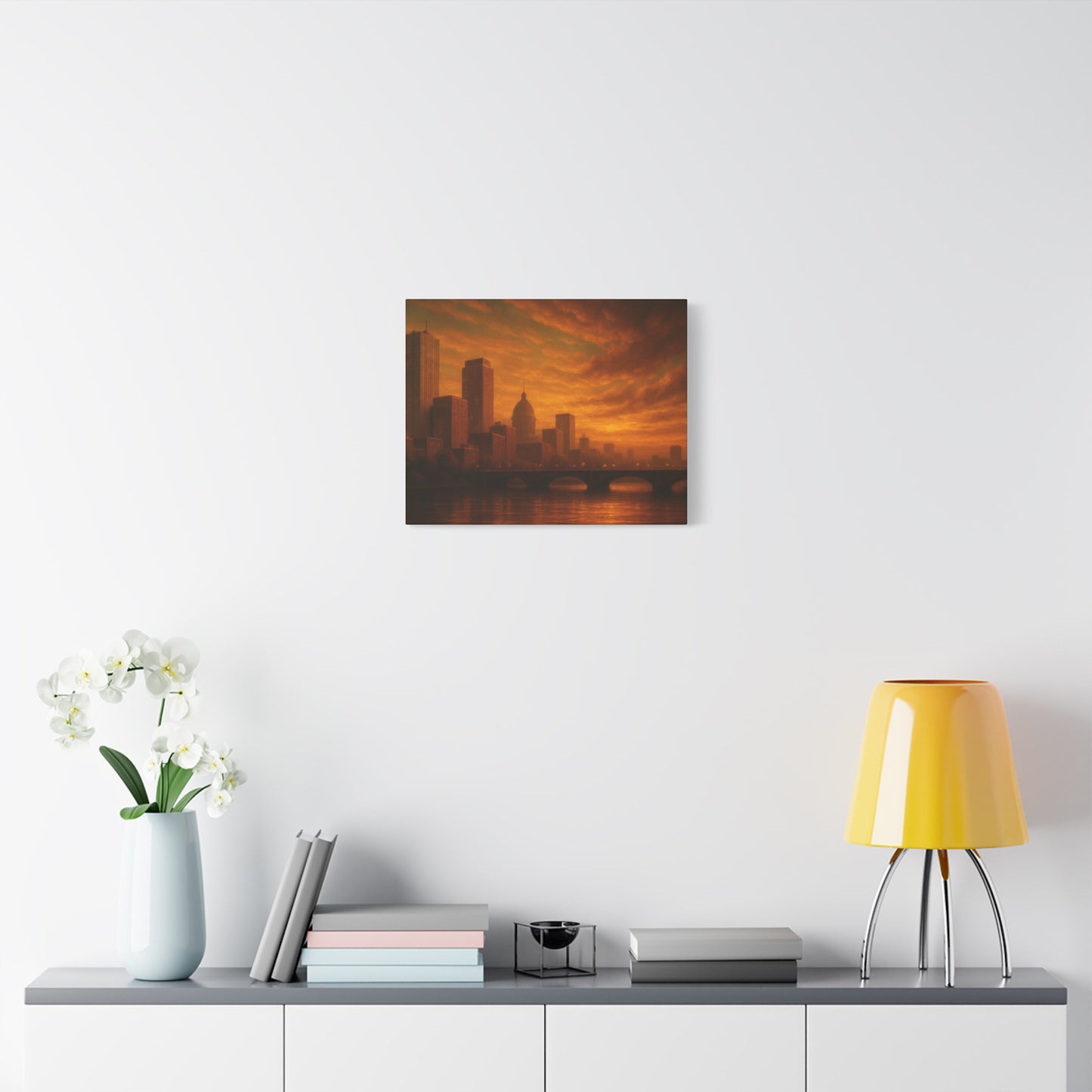 Sunset Cityscape Wall Art, Canvas Print, Home Decor, Urban Landscape, Unique Gift, Modern Art, Interior Design