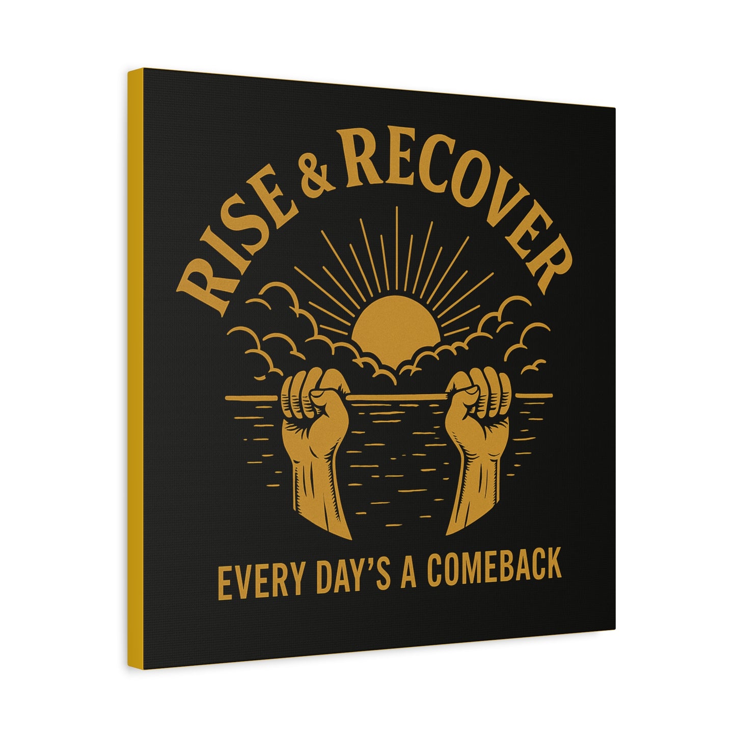Inspirational Wall Art Canvas, Rise & Recover Motivational Decor, Recovery Art, Unique Gift for Fitness Enthusiasts, Home Decoration