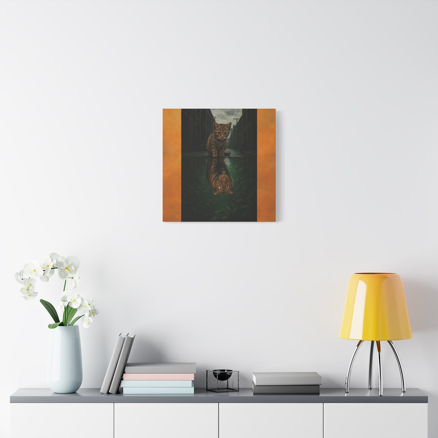 Whimsical Cat Canvas Art Print, Adorable Home Decor, Gift for Cat Lovers, Animal Wall Art, Unique Gift for Birthdays
