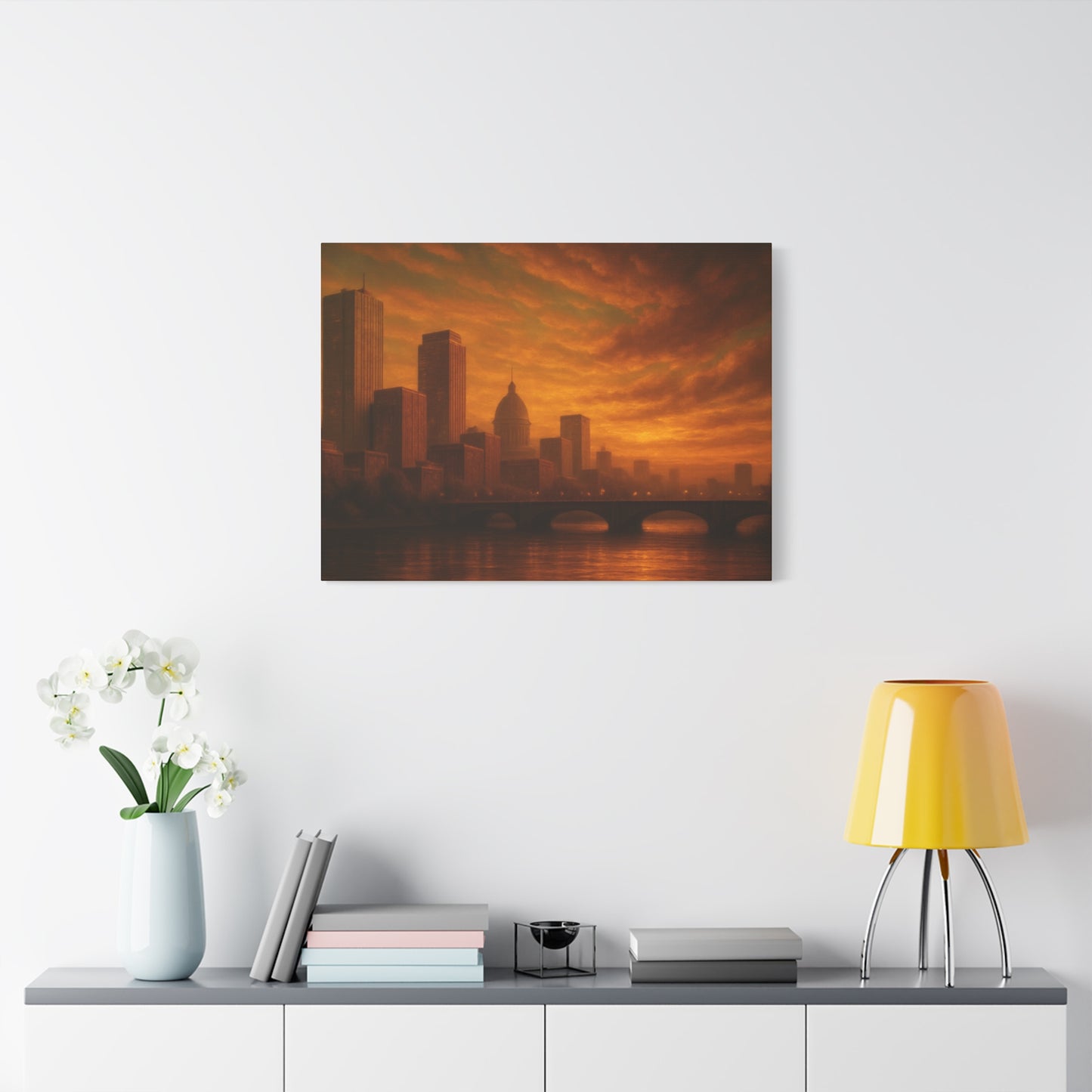Sunset Cityscape Wall Art, Canvas Print, Home Decor, Urban Landscape, Unique Gift, Modern Art, Interior Design