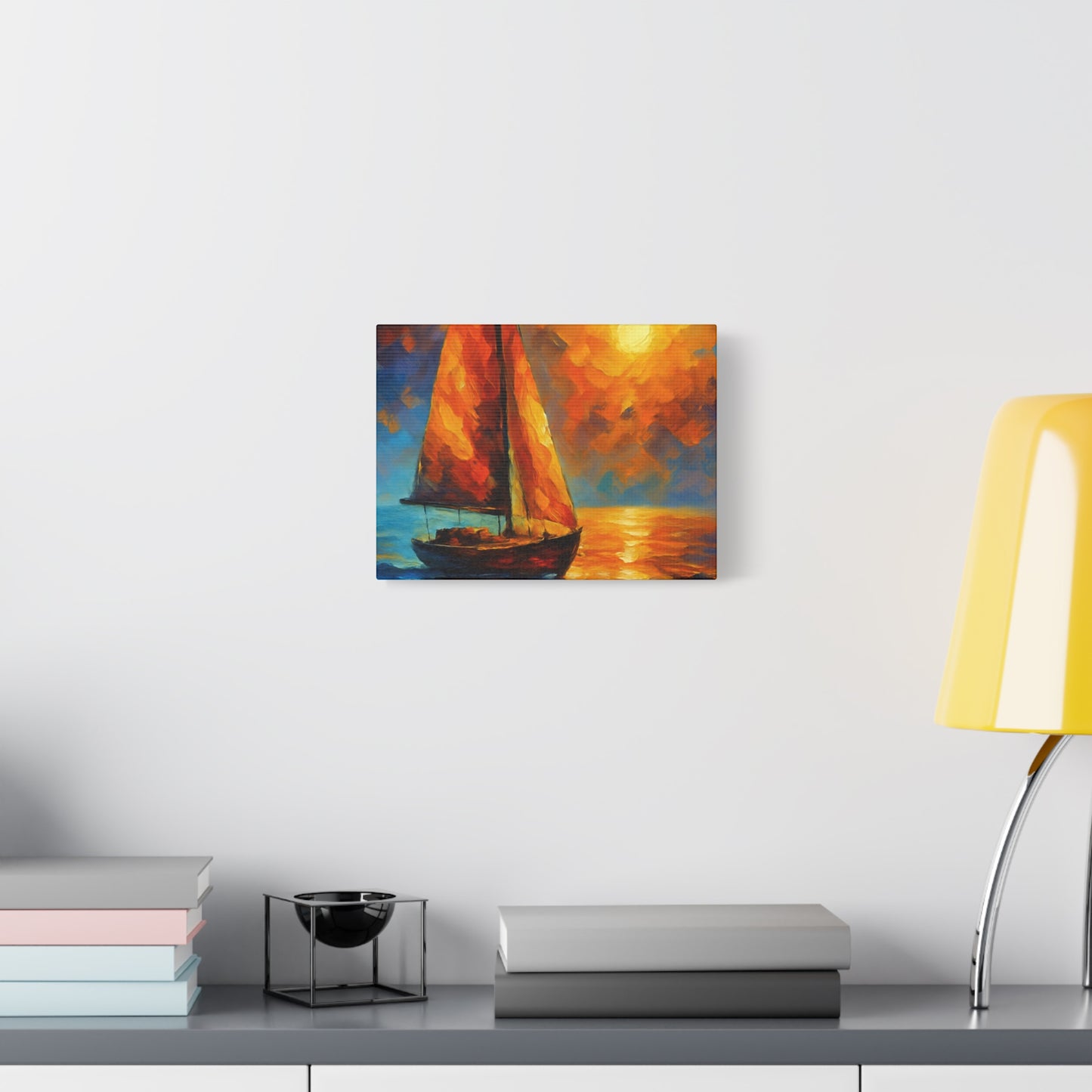 Canvas Art Print, Nautical Wall Decor, Sailboat Painting, Ocean Sunset, Home Decoration, Coastal Art