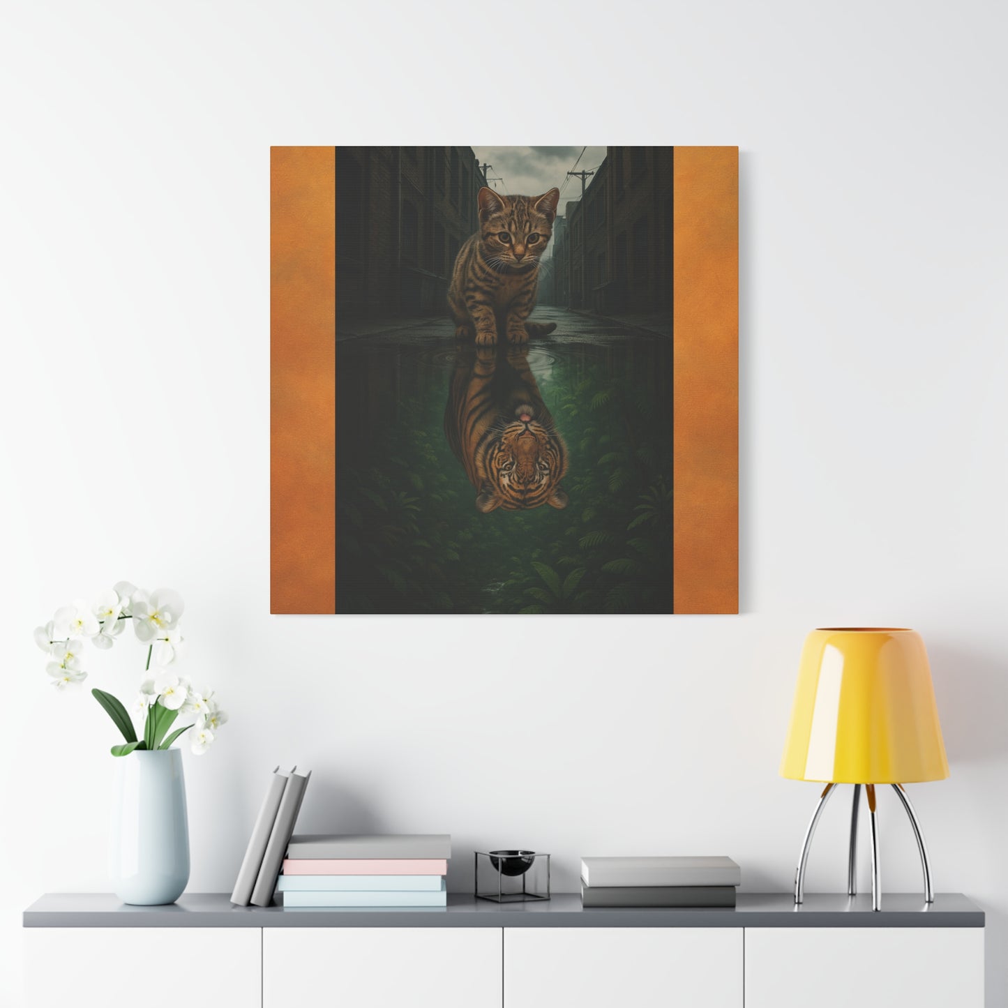 Whimsical Cat Canvas Art Print, Adorable Home Decor, Gift for Cat Lovers, Animal Wall Art, Unique Gift for Birthdays