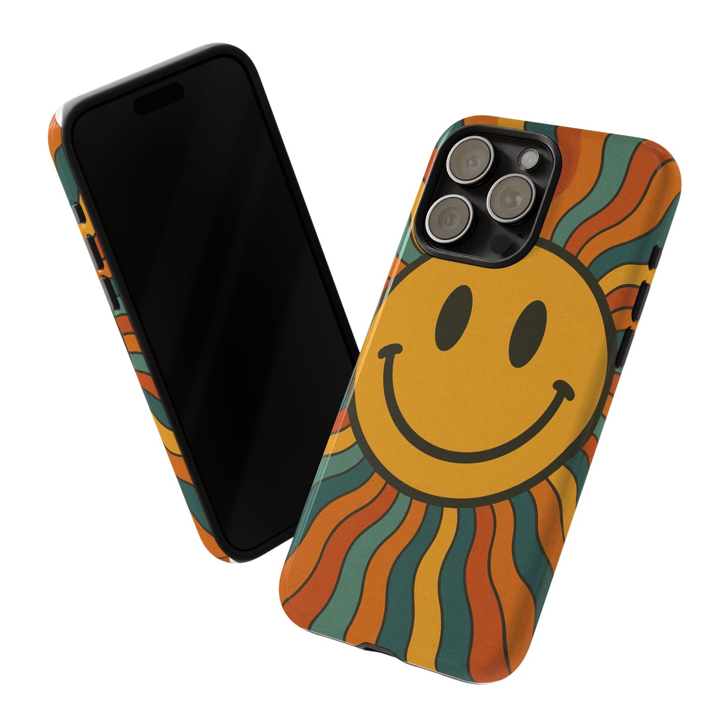 Colorful Smiley Phone Case, Retro Vibe Phone Cover, Cute Gift for Kids and Adults, Fun Protector for Everyday Use, Eco-Friendly Merchandise