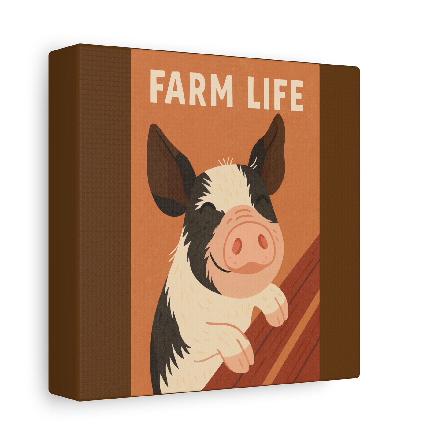 Farm Life Canvas Wall Art, Farm house Decor, Pig Print, Rustic Home Decoration, Gift for Animal Lovers, Farm Themed Art