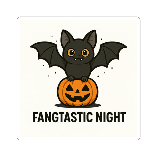 Fangtastic Night Halloween Stickers, Cute Bat Stickers, Pumpkin Decor, Spooky Season, Laptop Decor, Party Favors