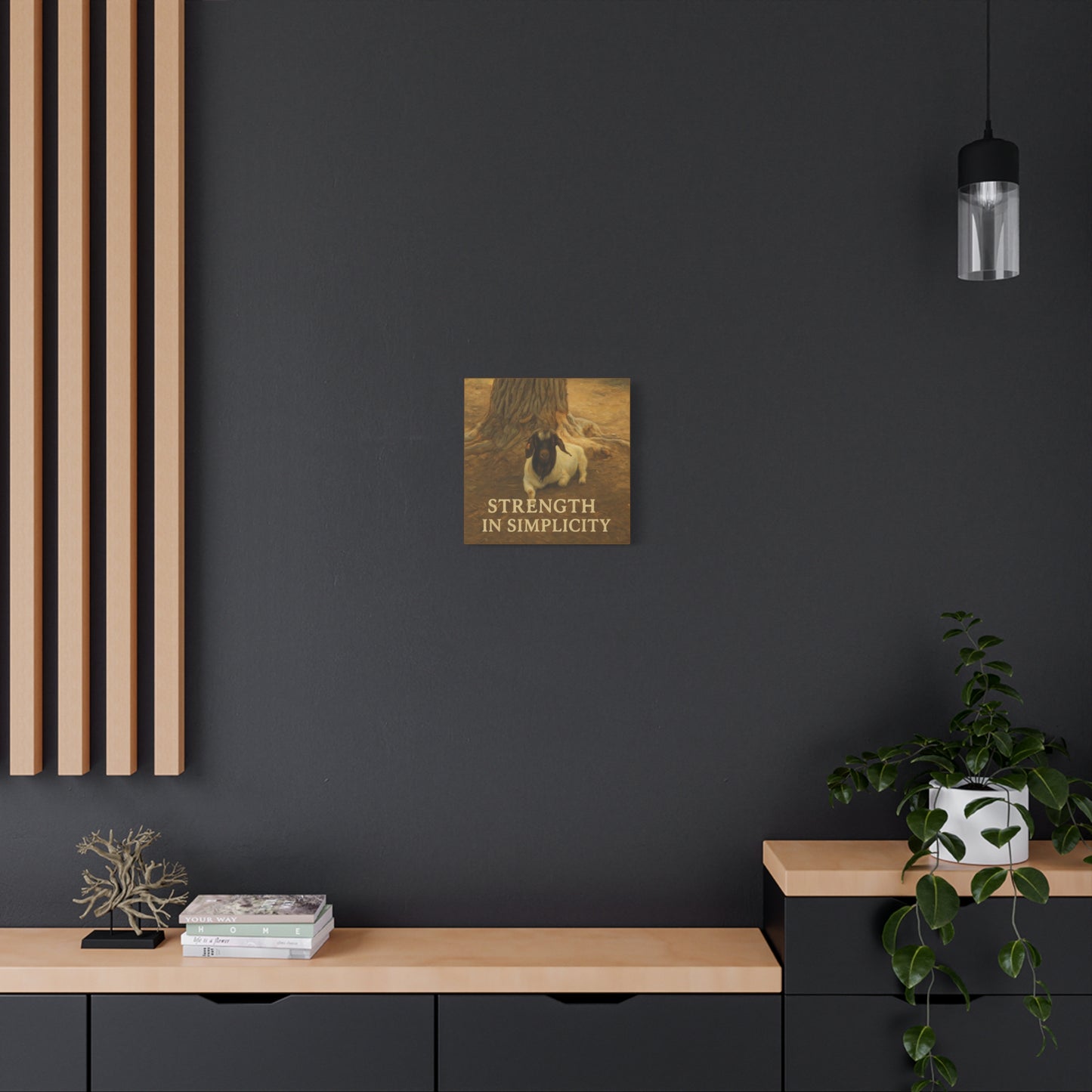 Rustic Goat Canvas Wall Art, Strength in Simplicity Decor, Farmhouse Style, Nature Lovers Gift, Art for Home