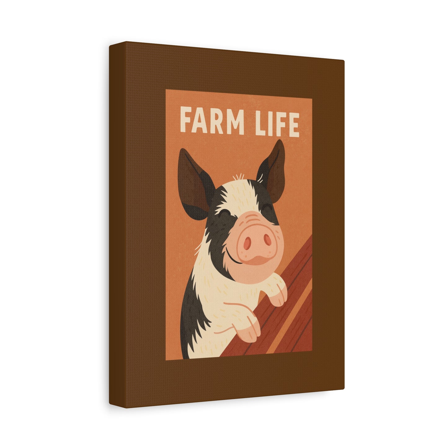 Farm Life Canvas Wall Art, Farm house Decor, Pig Print, Rustic Home Decoration, Gift for Animal Lovers, Farm Themed Art
