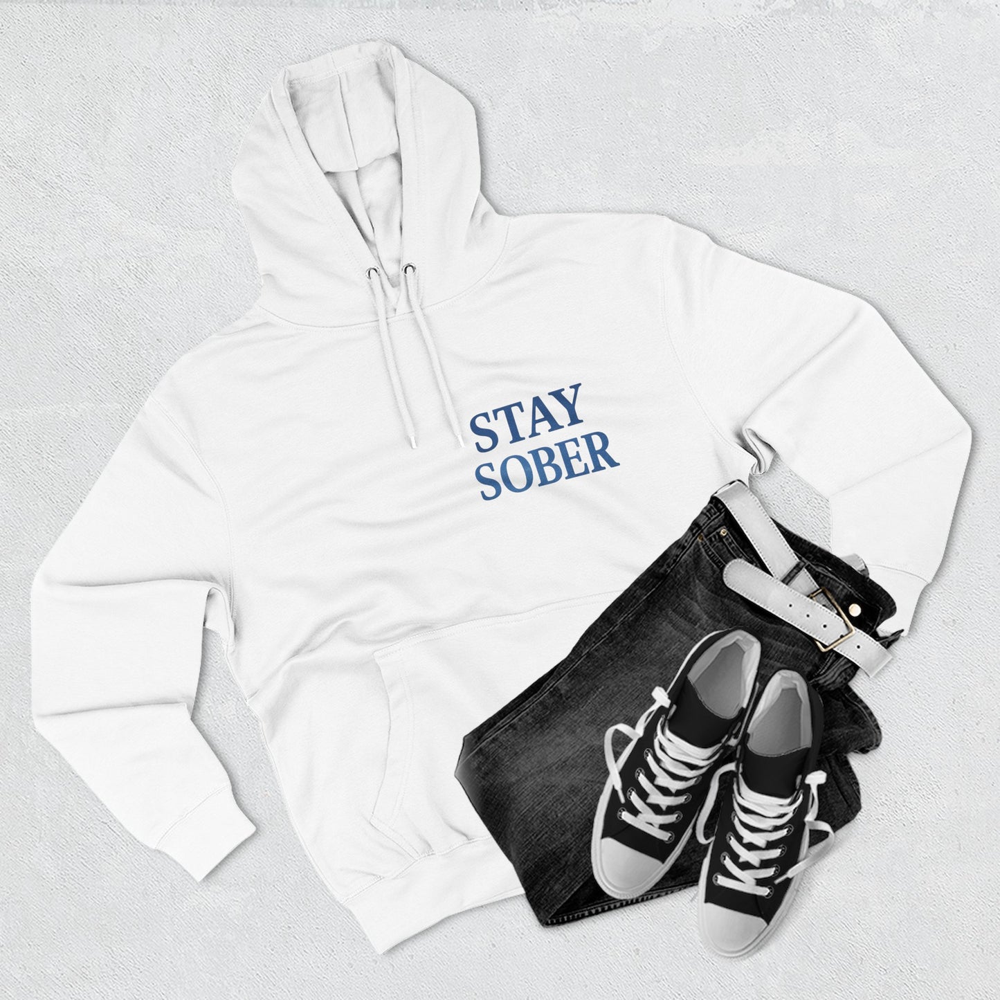 Stay Sober Three-Panel Fleece Hoodie | Recovery Fashion, Inspirational Gift, Motivational Apparel, Casual Wear, Cozy Lifestyle